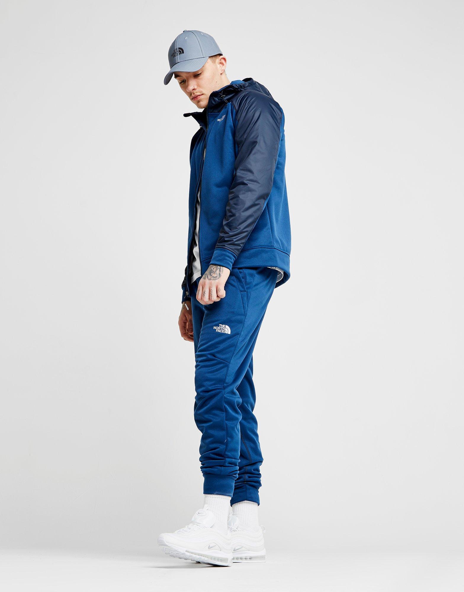 north face mittellegi tracksuit blue