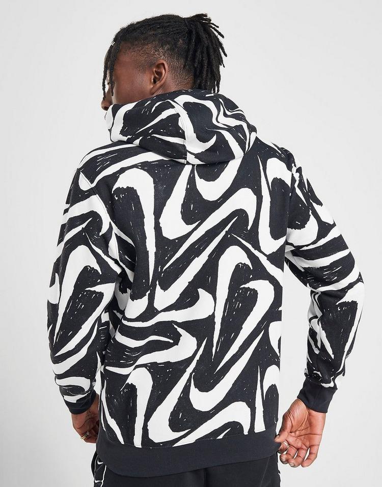 nike foundation all over print swoosh hoodie