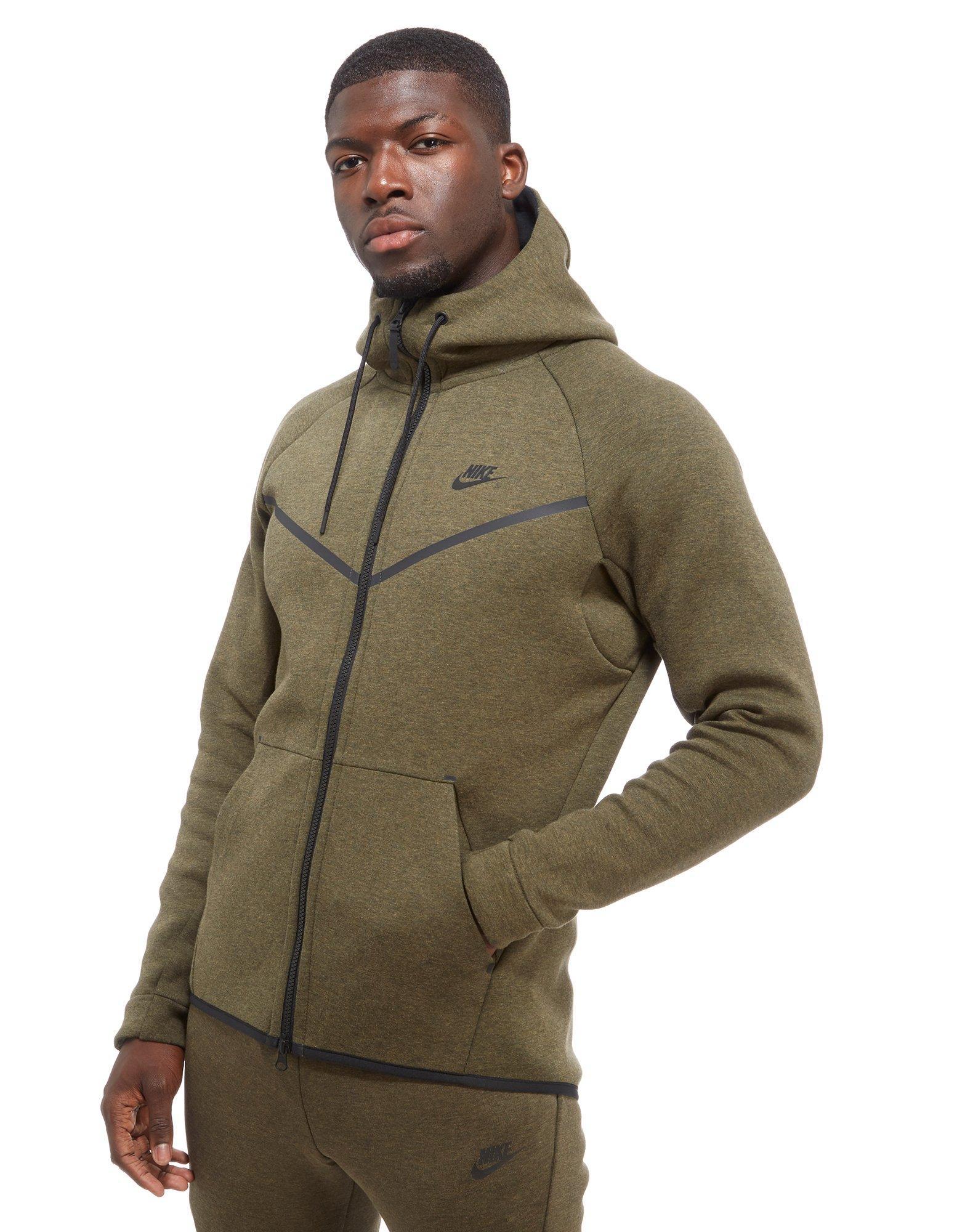 Nike Tech Fleece Hoody in Green for Men | Lyst