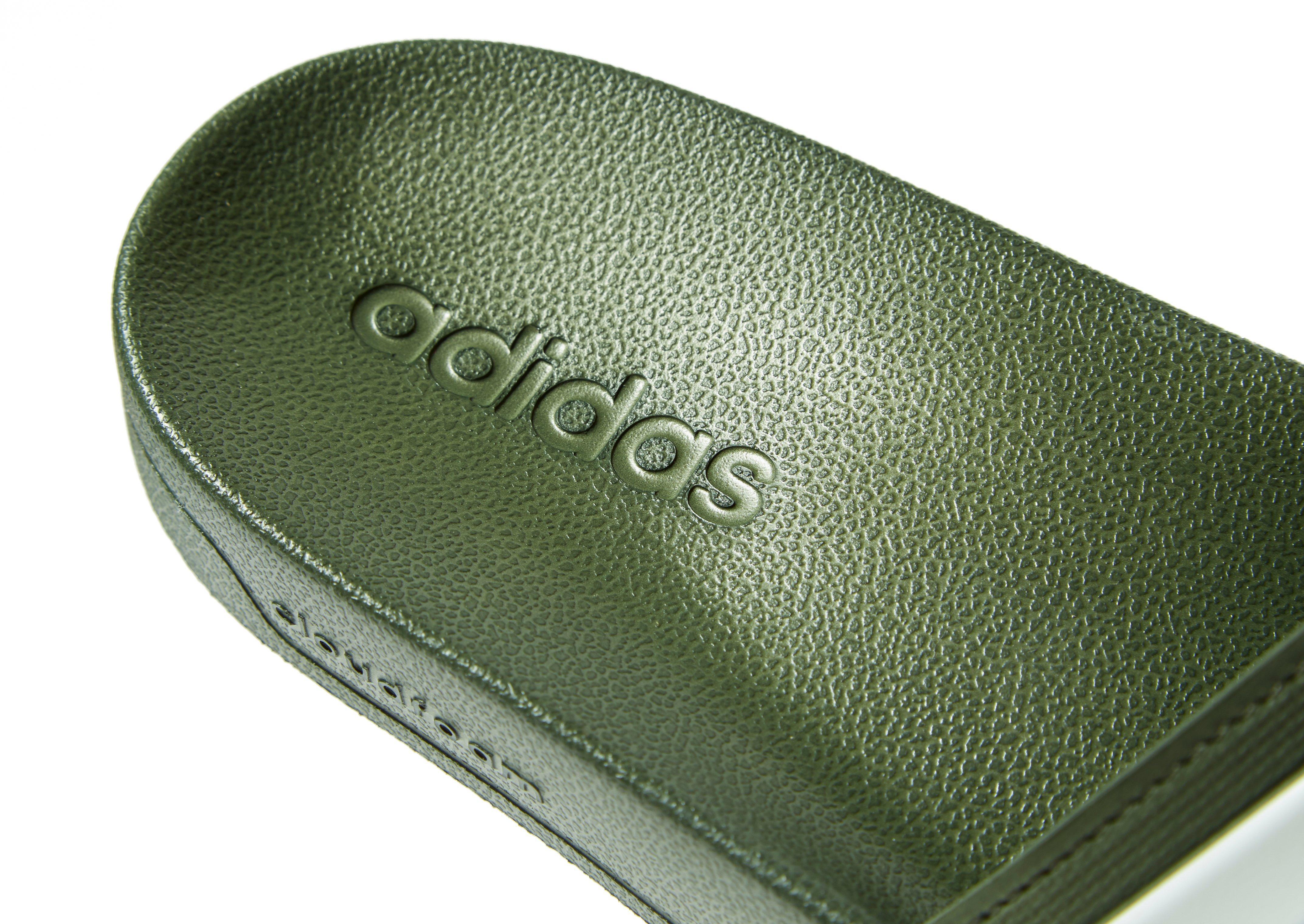 adidas cloudfoam slides green