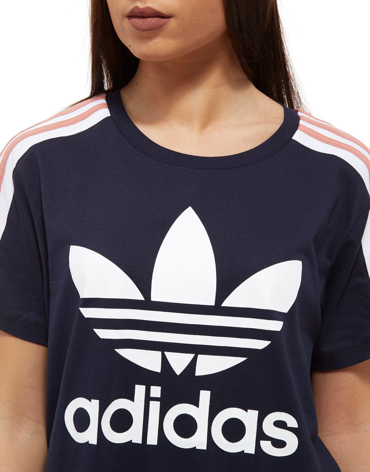 pink and blue adidas shirt