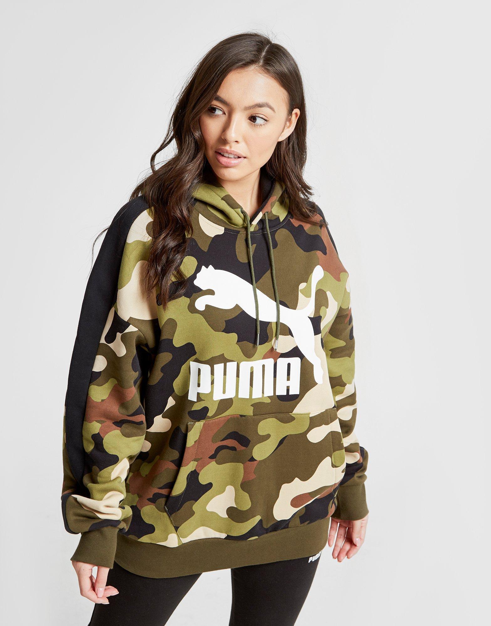 puma all over print camo insert overhead hoodie