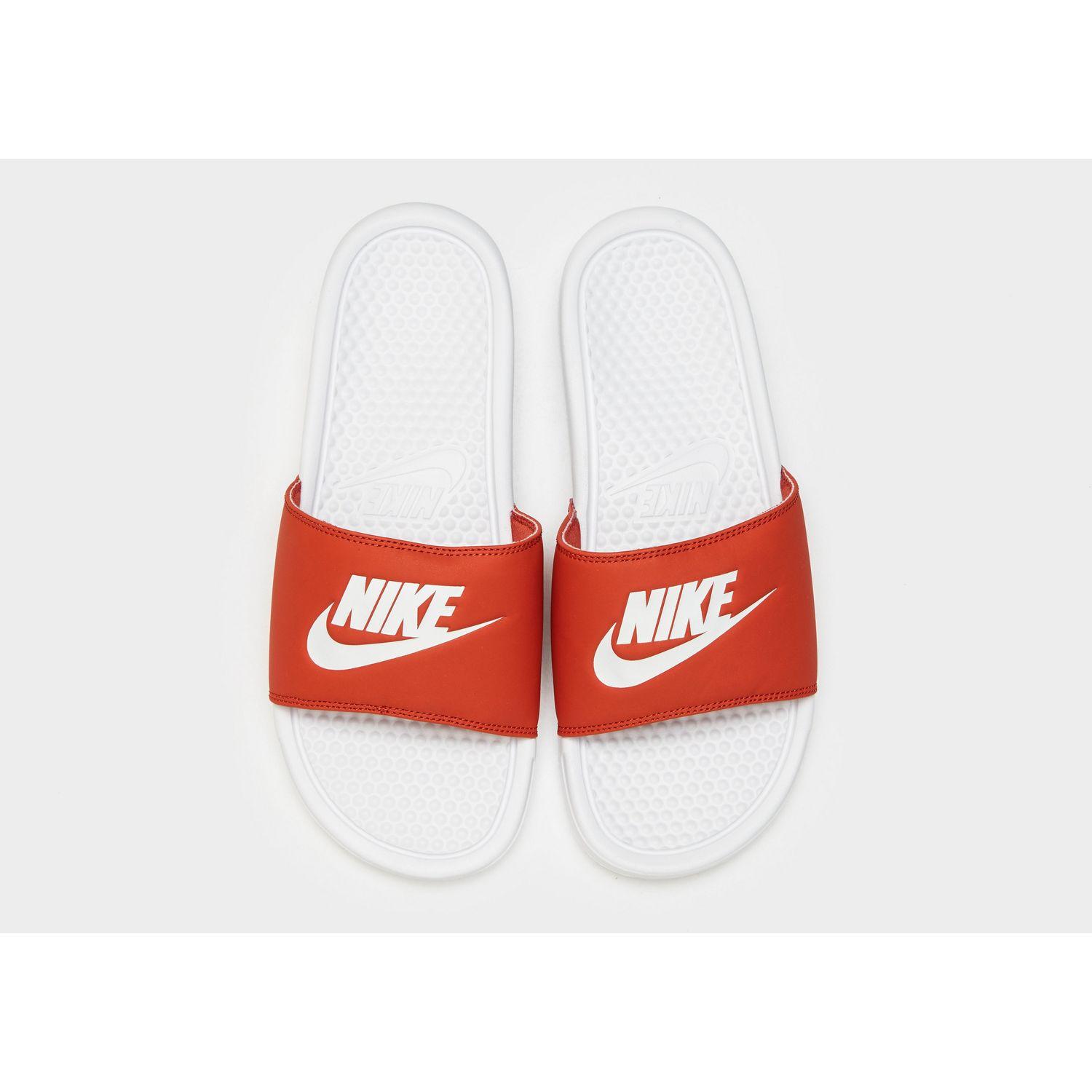 nike red benassi slides