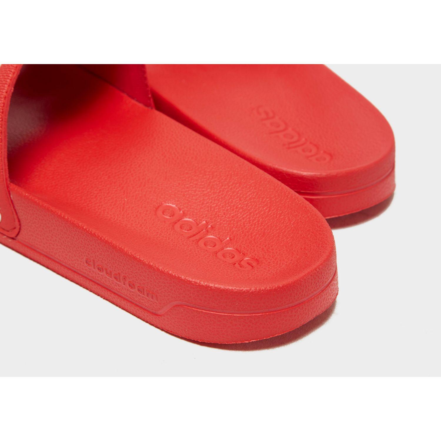 red adidas cloudfoam slides