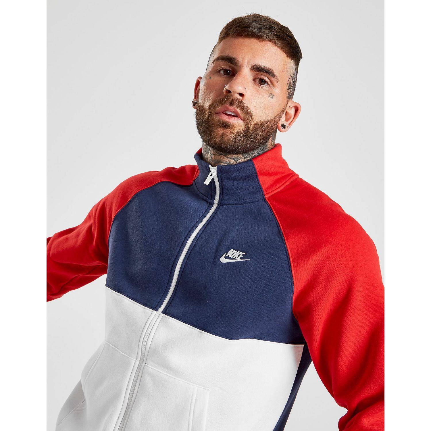 blue white and red nike tracksuit