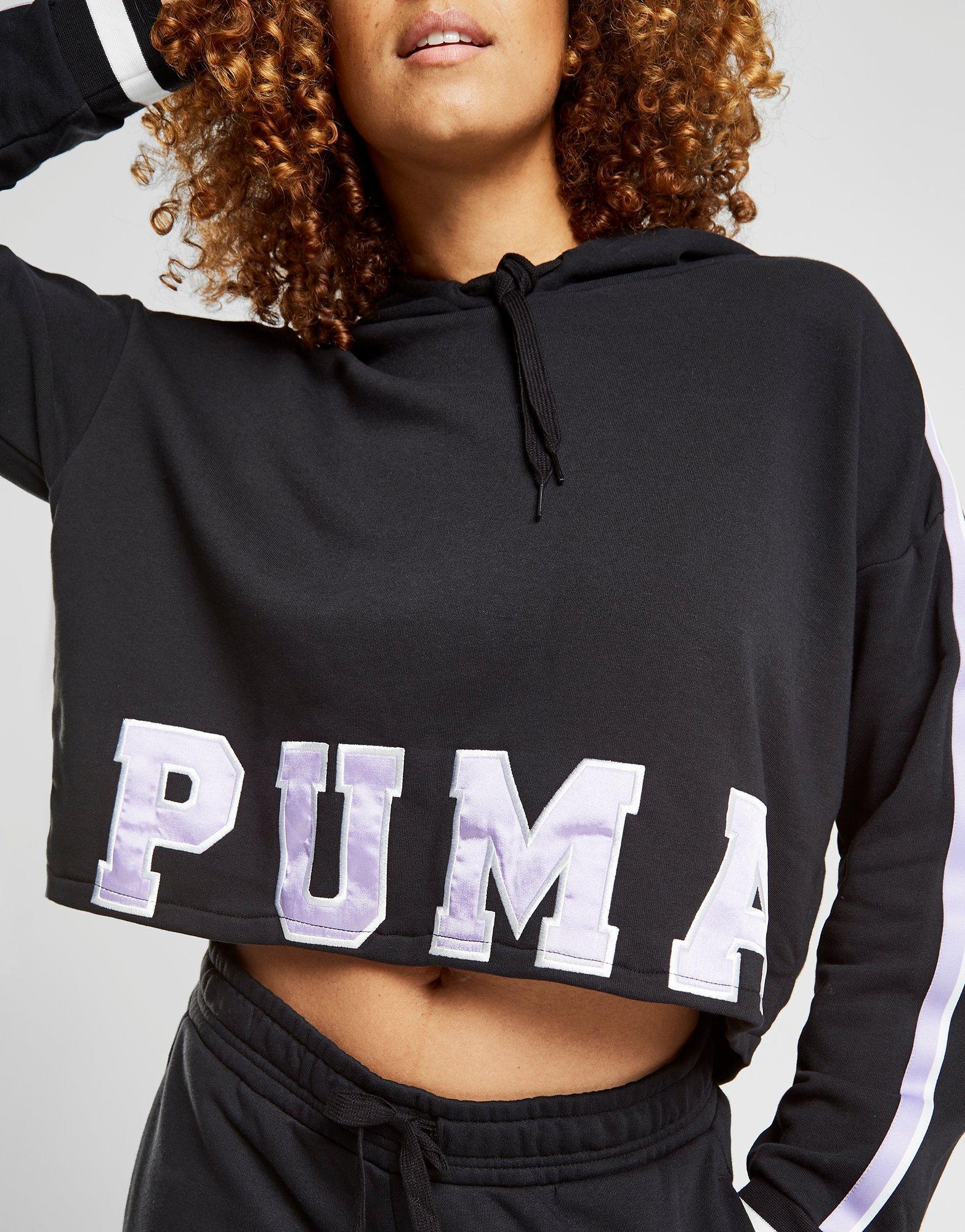 puma stripe crop hoodie