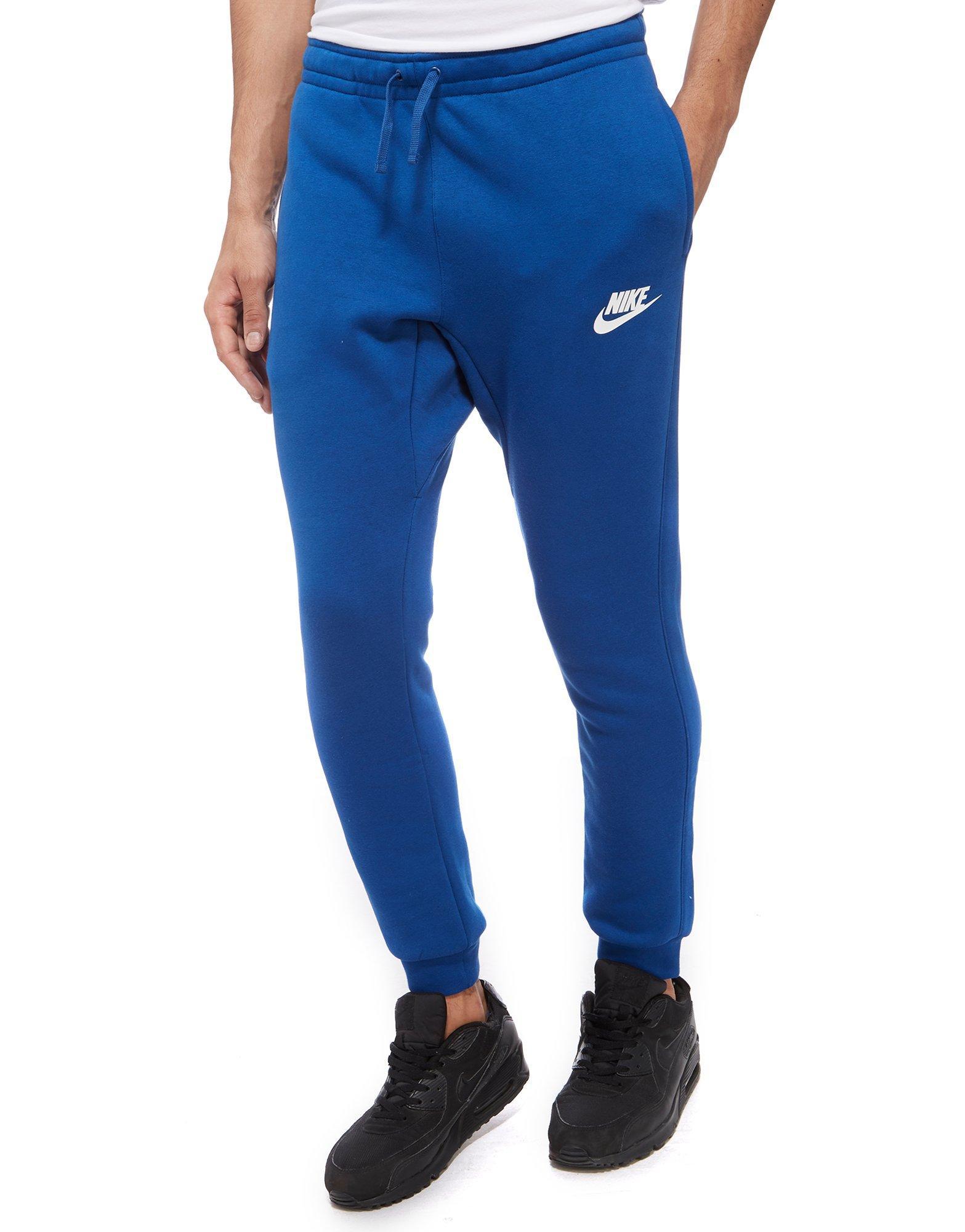 Nike Fleece Just Do It Logo Track Pants in Blue for Men - Lyst