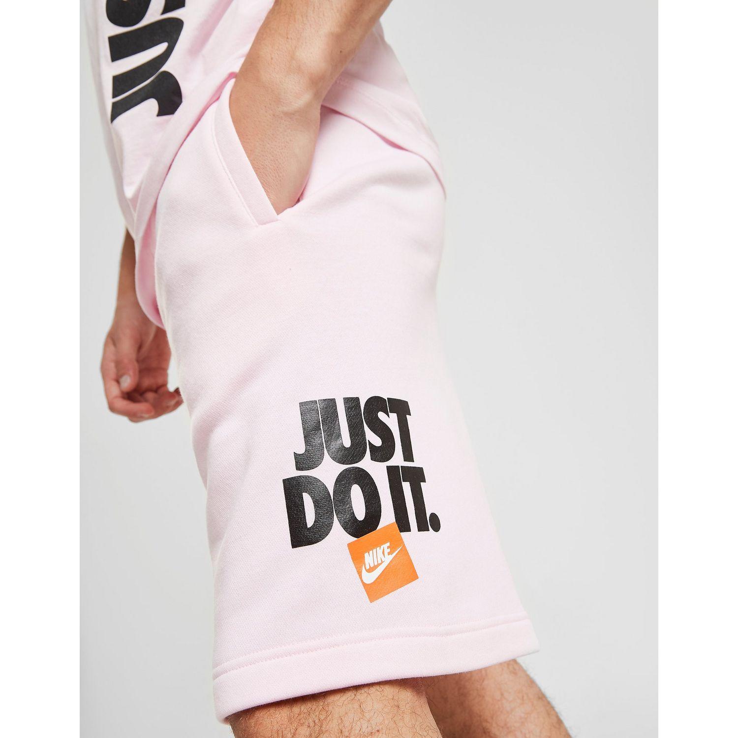 Nike Just Do It Fleece Shorts in Pink/Black (Pink) for Men - Lyst