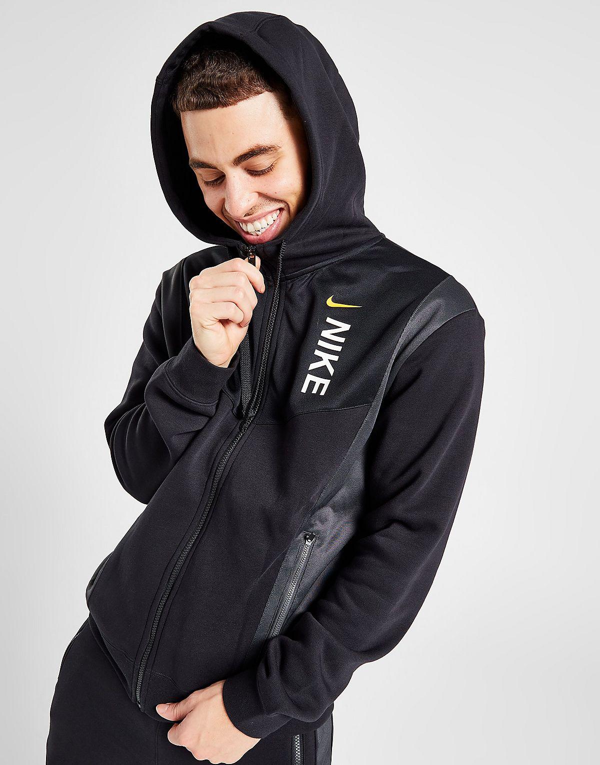 Nike Hybrid Full Zip Hoodie in Black for Men | Lyst UK