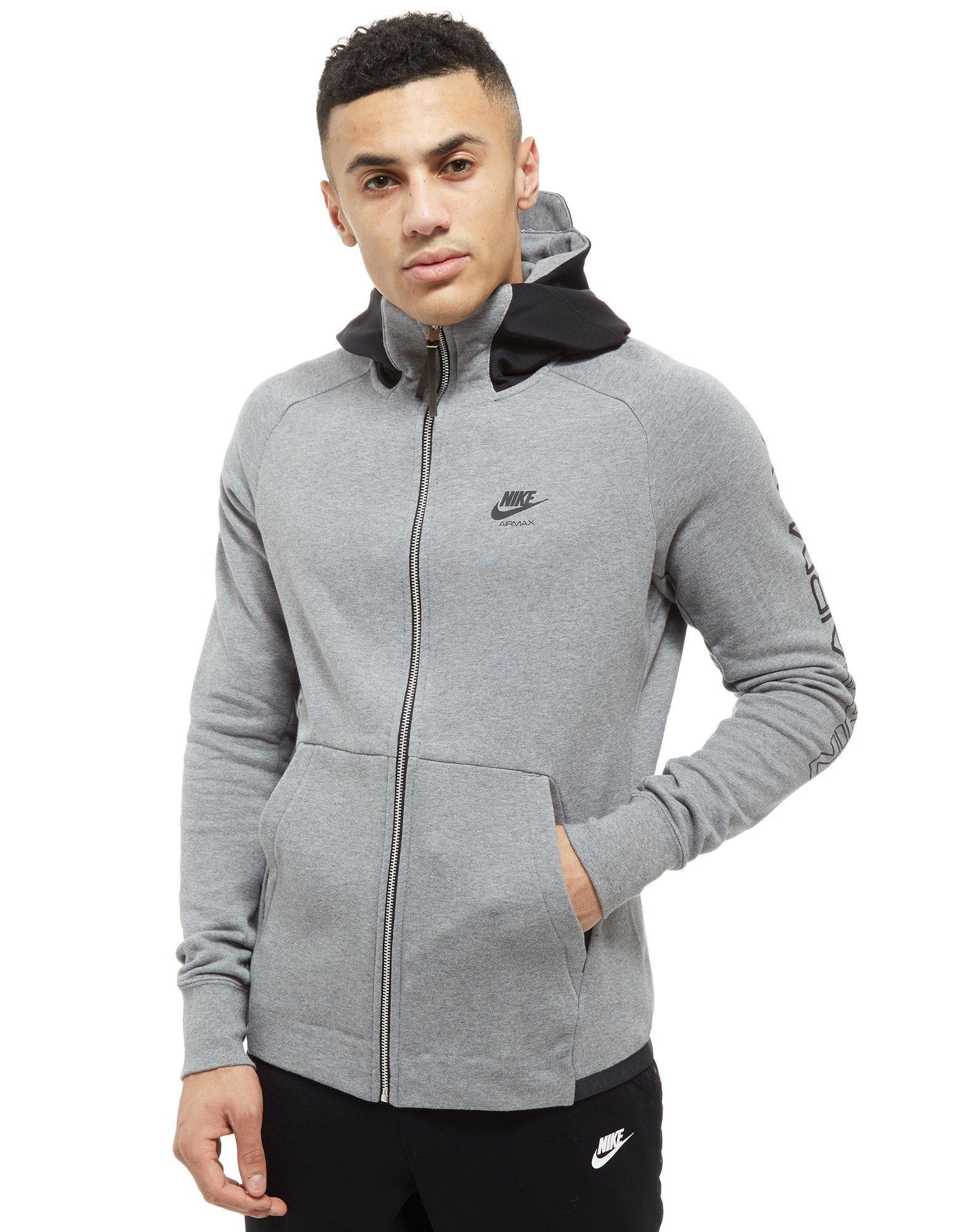 Nike Synthetic Air Max Full Zip Hoodie in Grey/Black (Gray) for Men - Lyst
