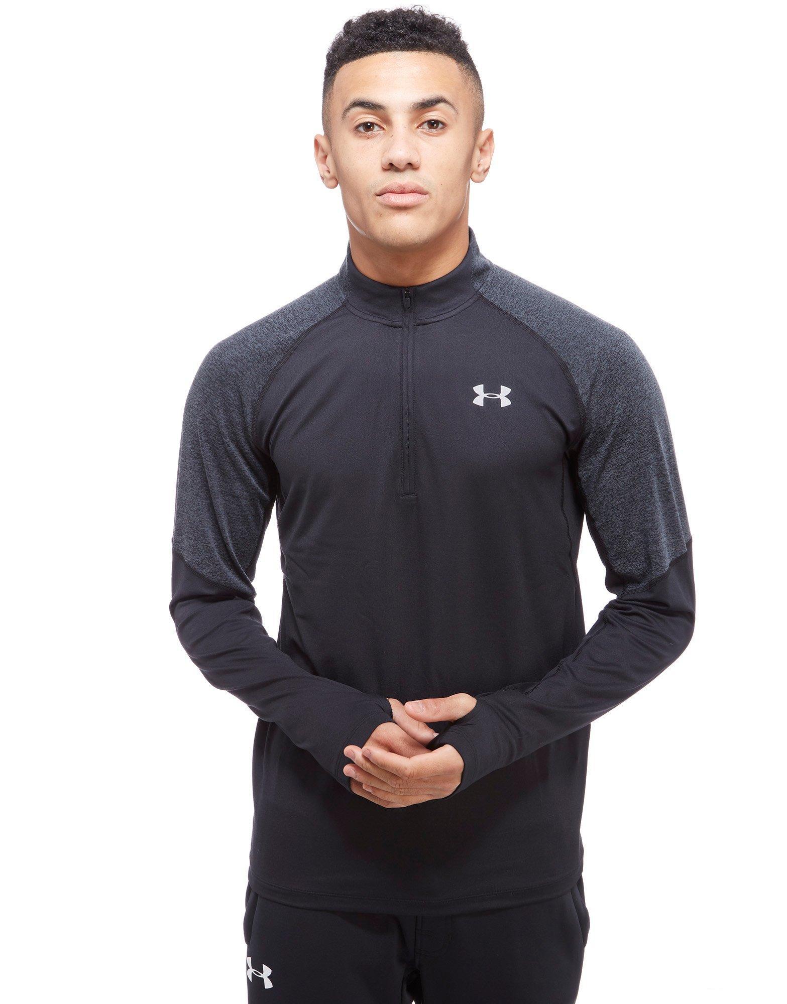 Under Armour Synthetic Threadborne Streaker Run Tracksuit Top in Black/Grey (Gray) for Men - Lyst