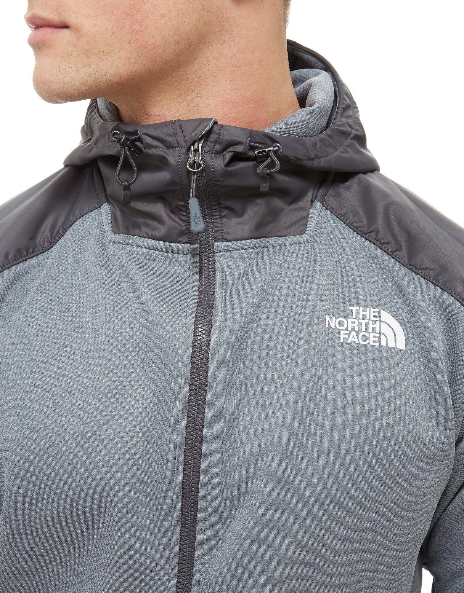 north face grey zip up hoodie