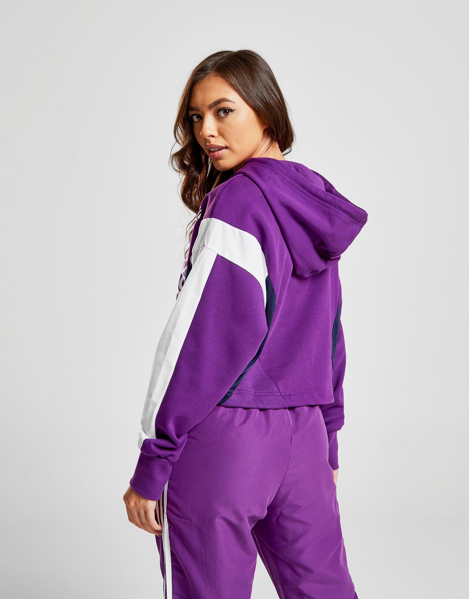 adidas originals 90's colour block crop hoodie