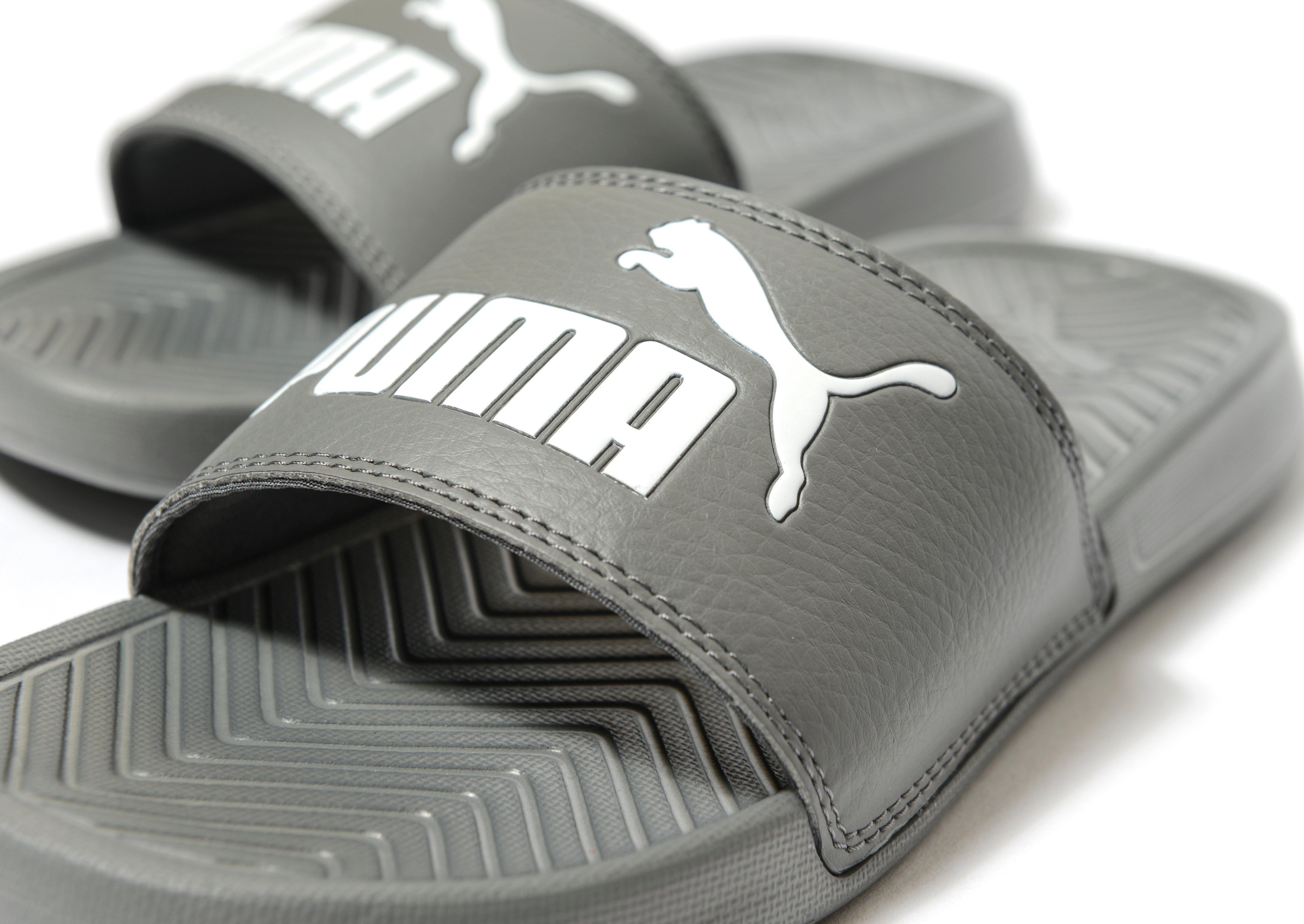 PUMA Synthetic Popcat Slides in Grey/White (Gray) for Men - Lyst