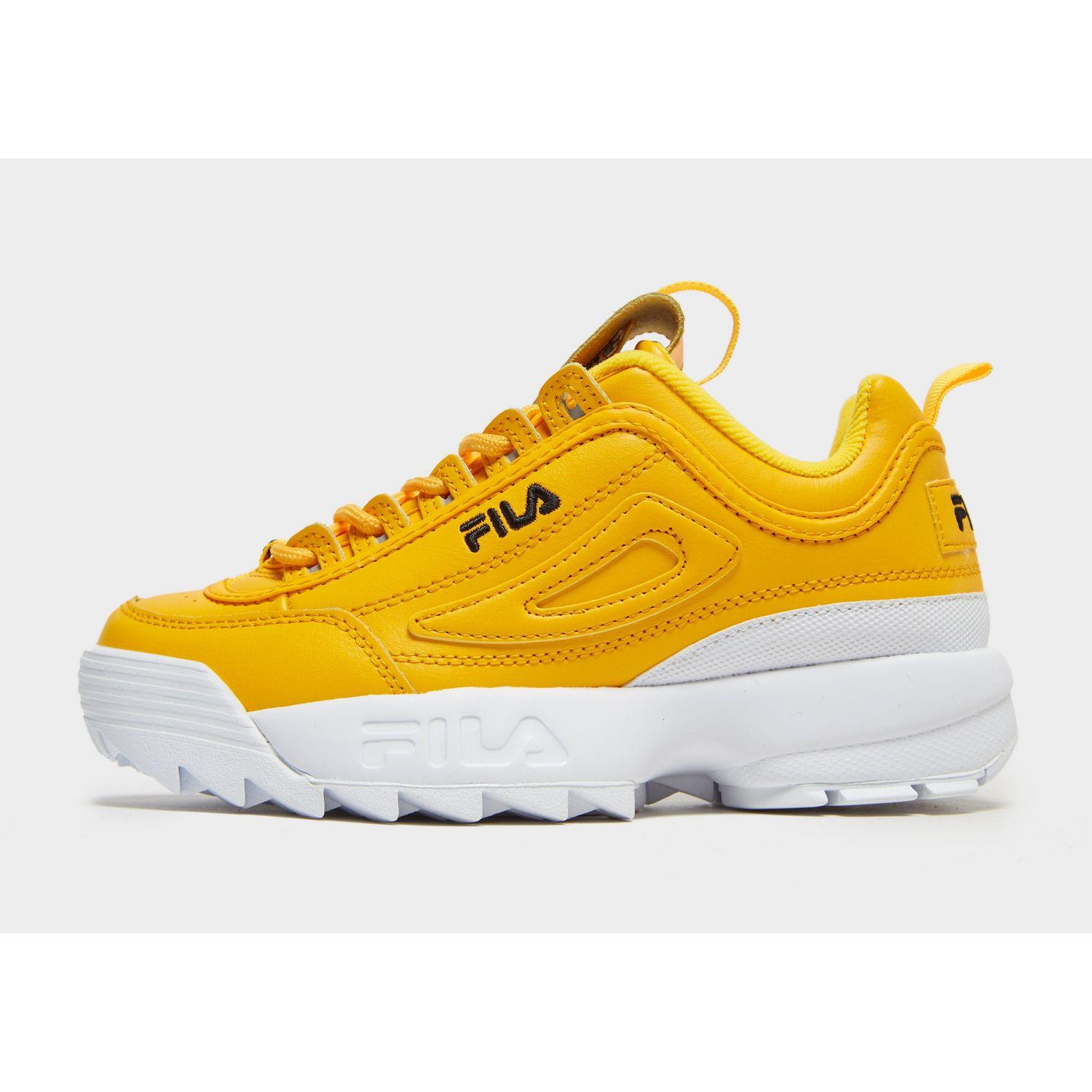 fila yellow disruptor ii leather trainers