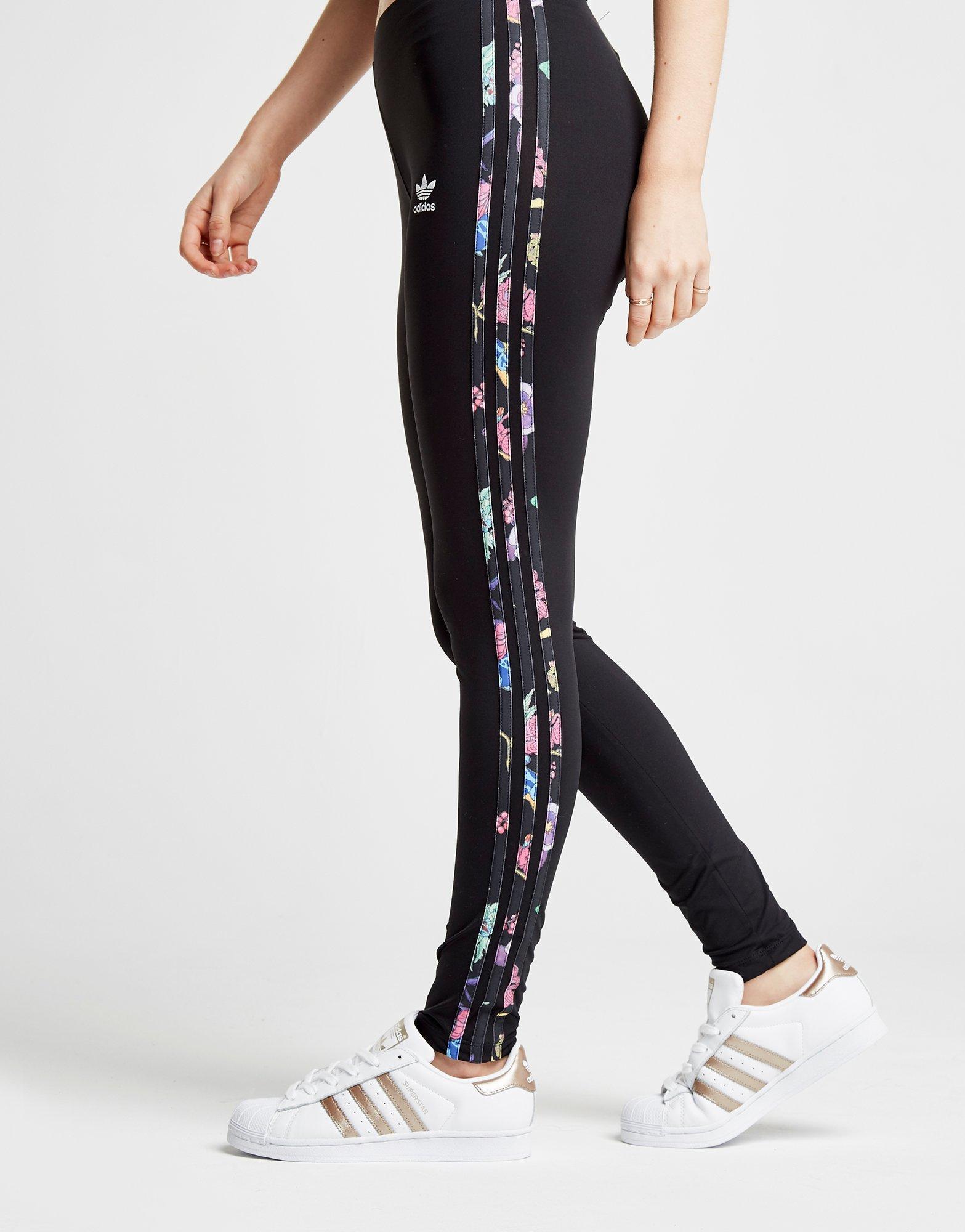 adidas floral stripe leggings