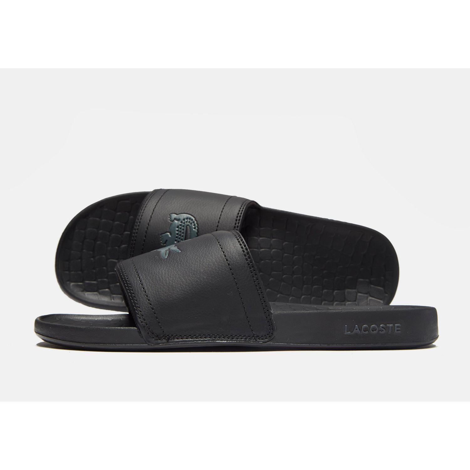 lacoste slides black