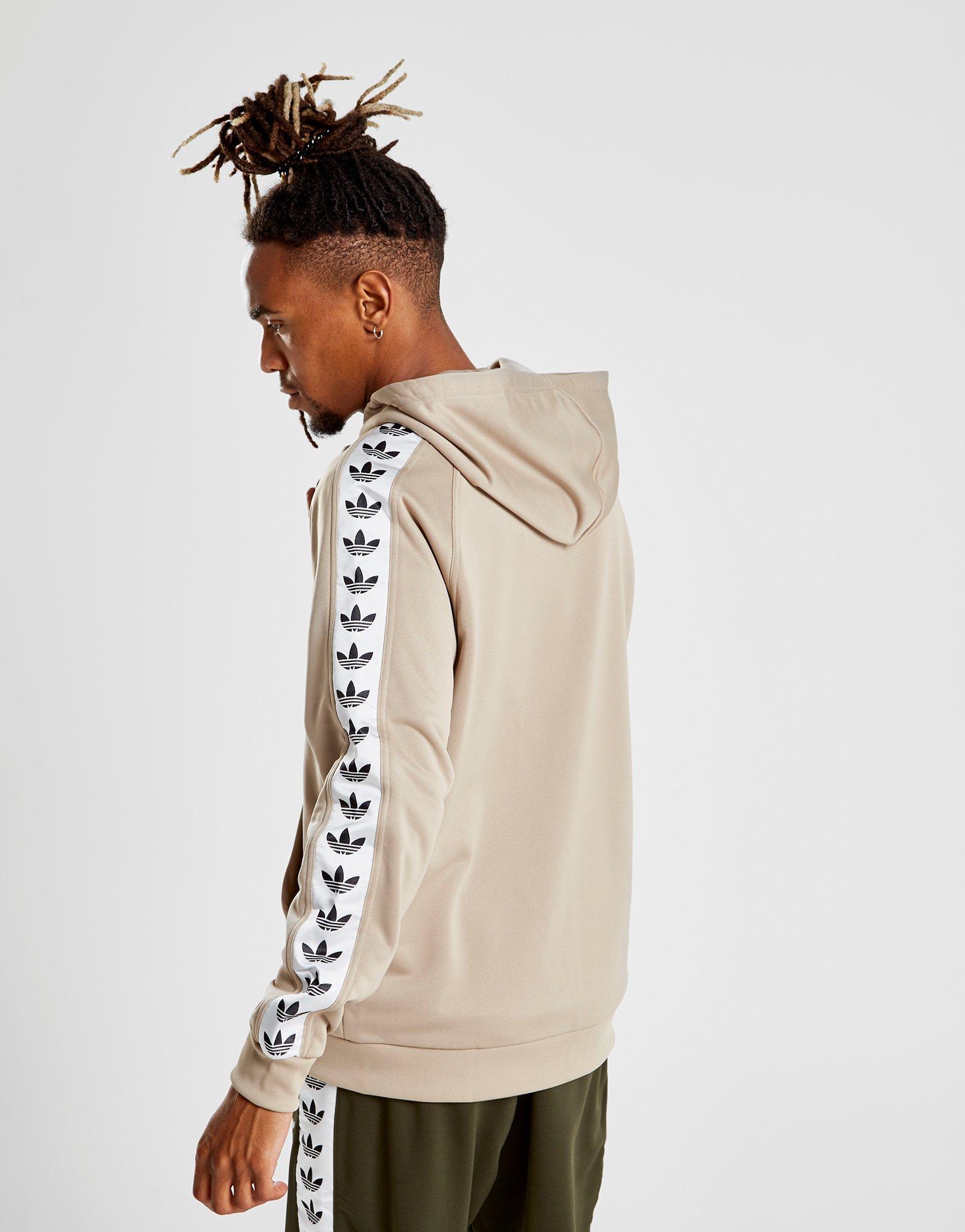 adidas originals tape full zip poly hoodie
