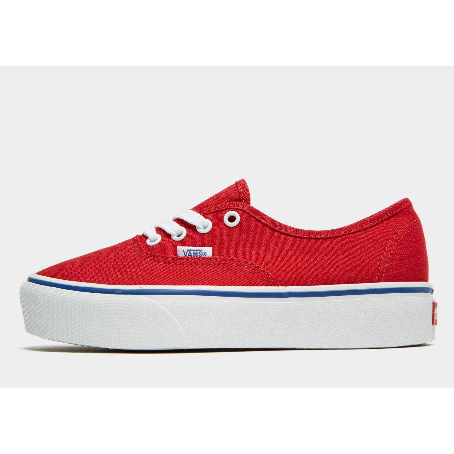 Vans Canvas Authentic Platform in Red/White (Red) - Lyst