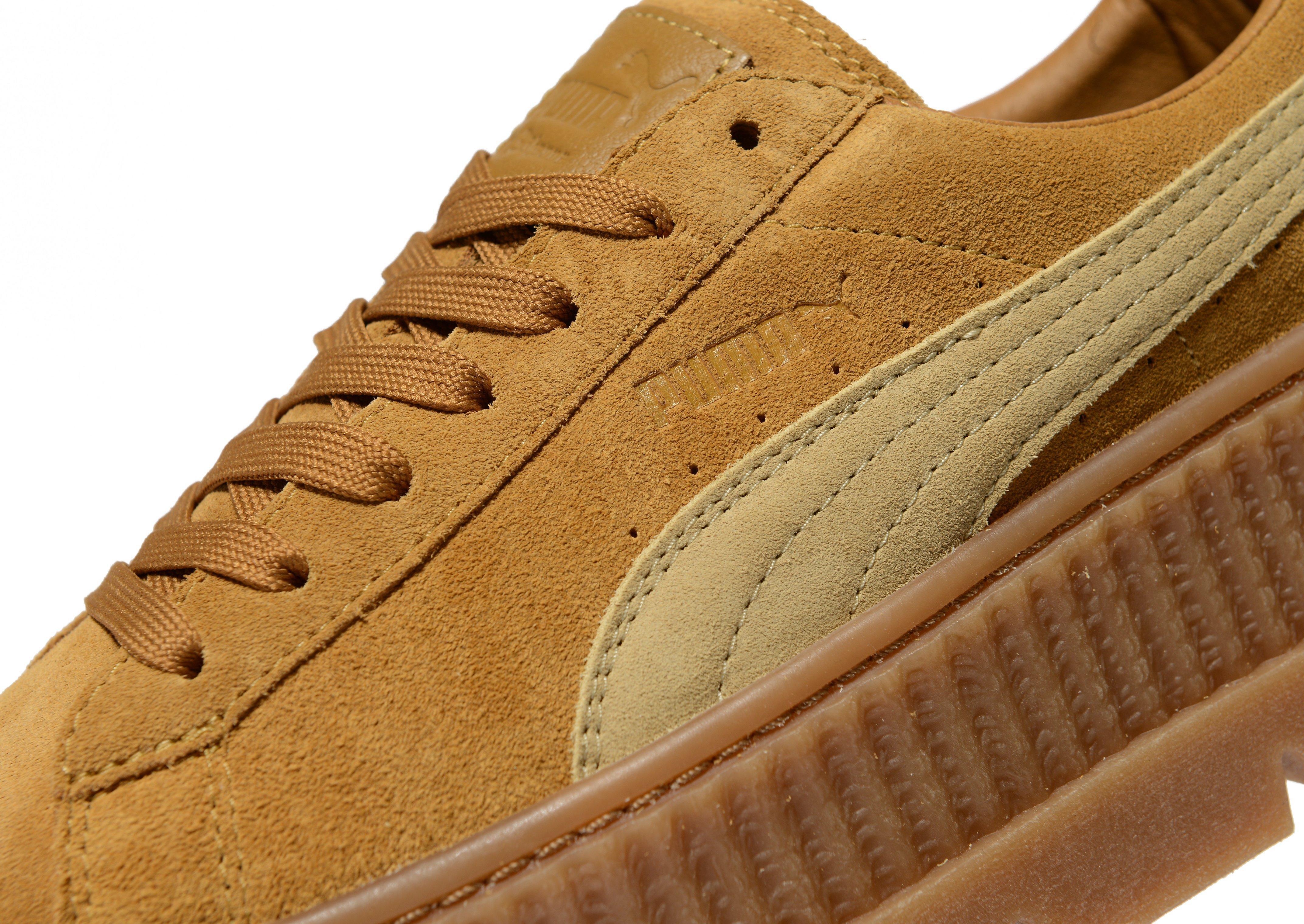 PUMA Suede Fenty Cleated Creepers in Brown Lyst