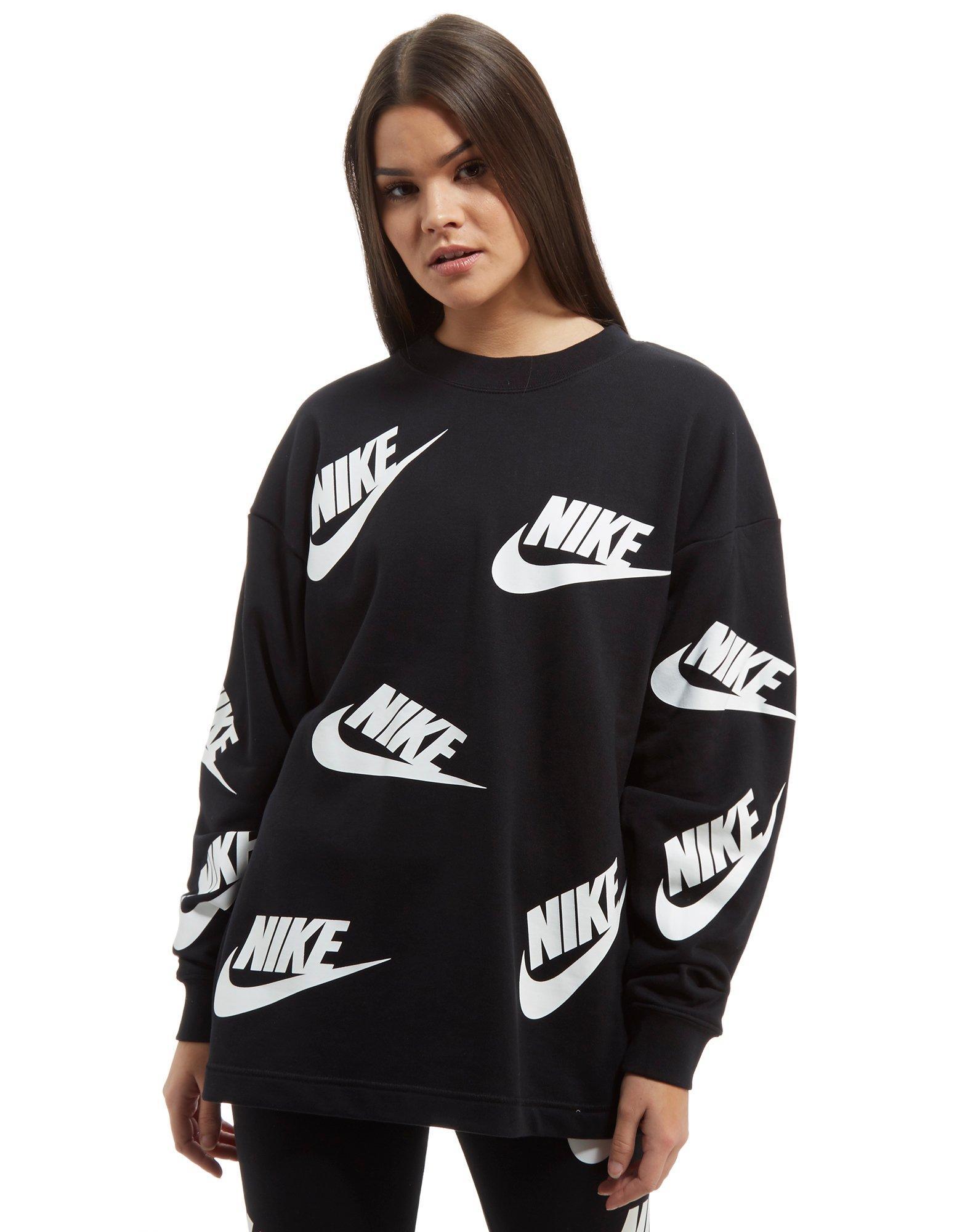 nike sweater with nike logo all over