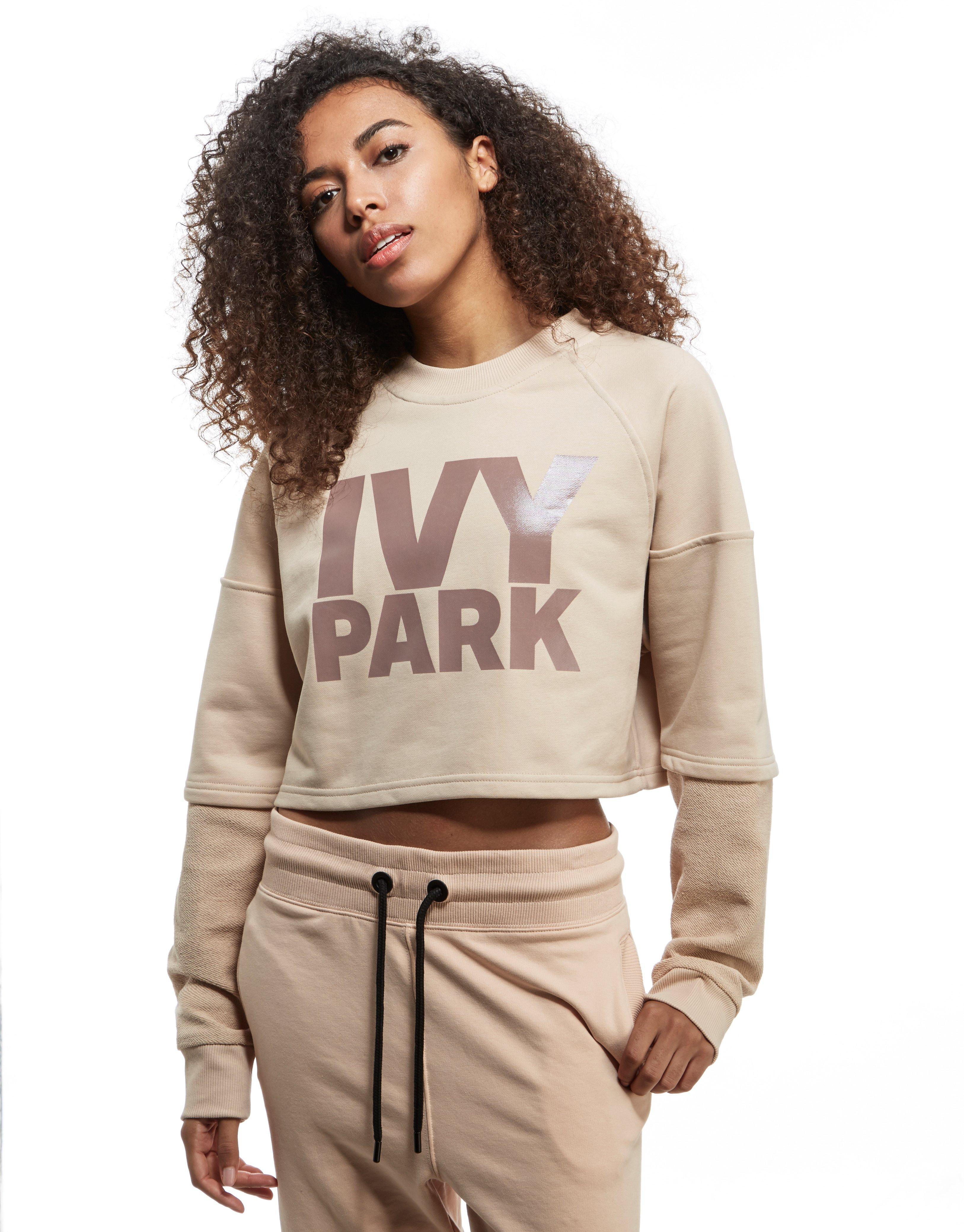 Lyst - Ivy park Washed Crew Crop Sweatshirt in Pink - Save 21%