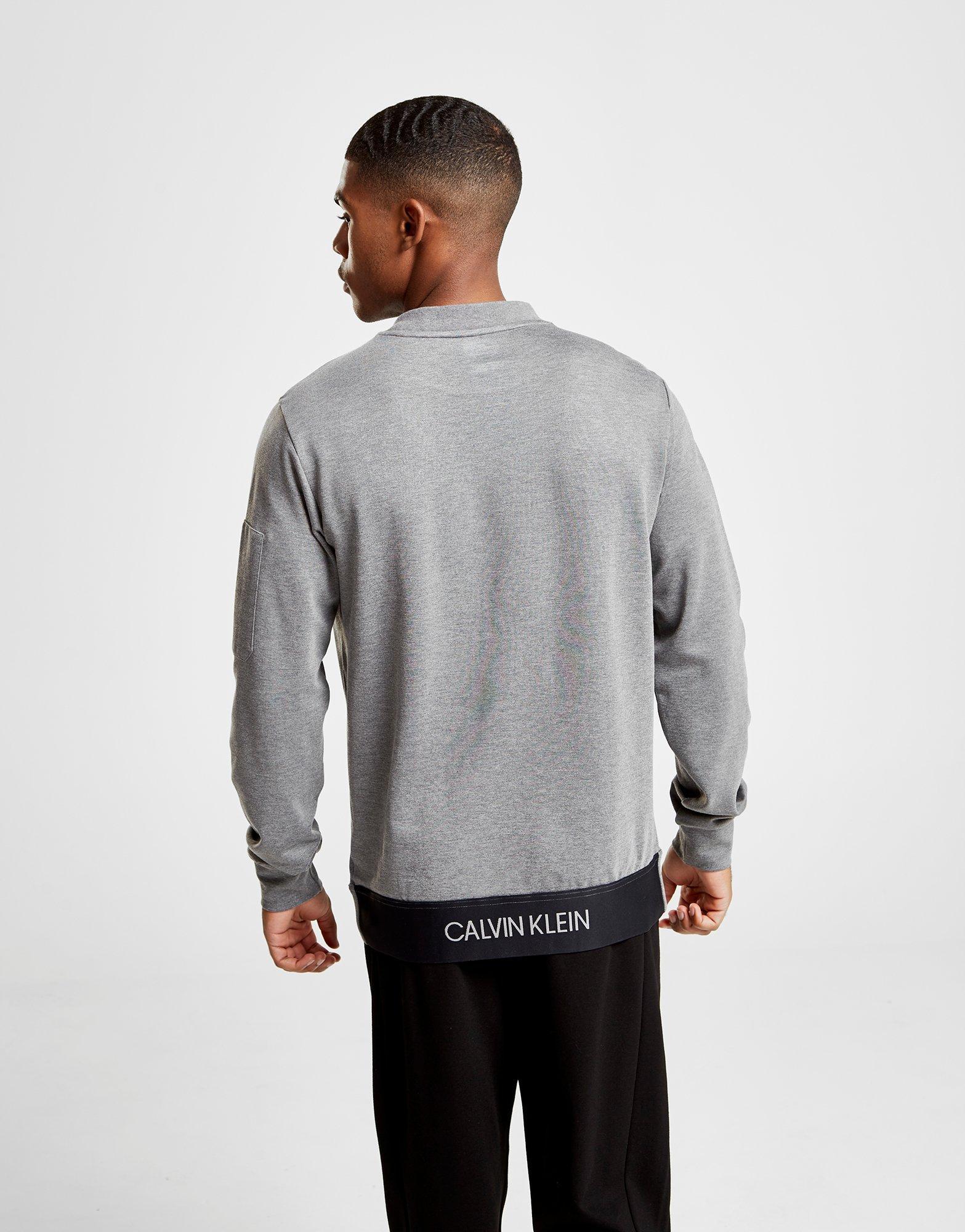 Calvin Klein Cotton Core Crew Sweatshirt in Grey (Gray) for Men - Lyst