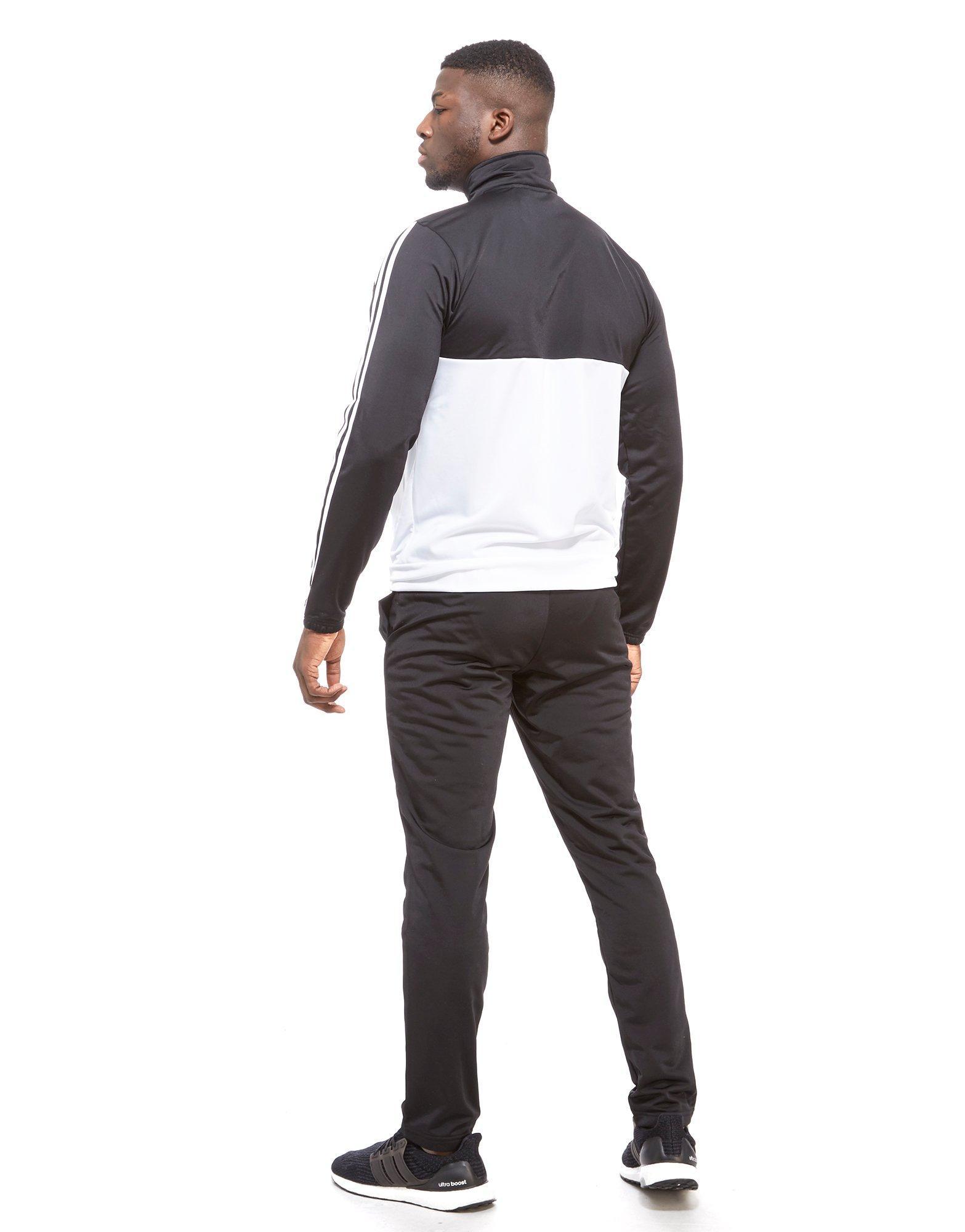 adidas Synthetic Back 2 Basics Track Suit in Black/White (Black) for Men - Lyst