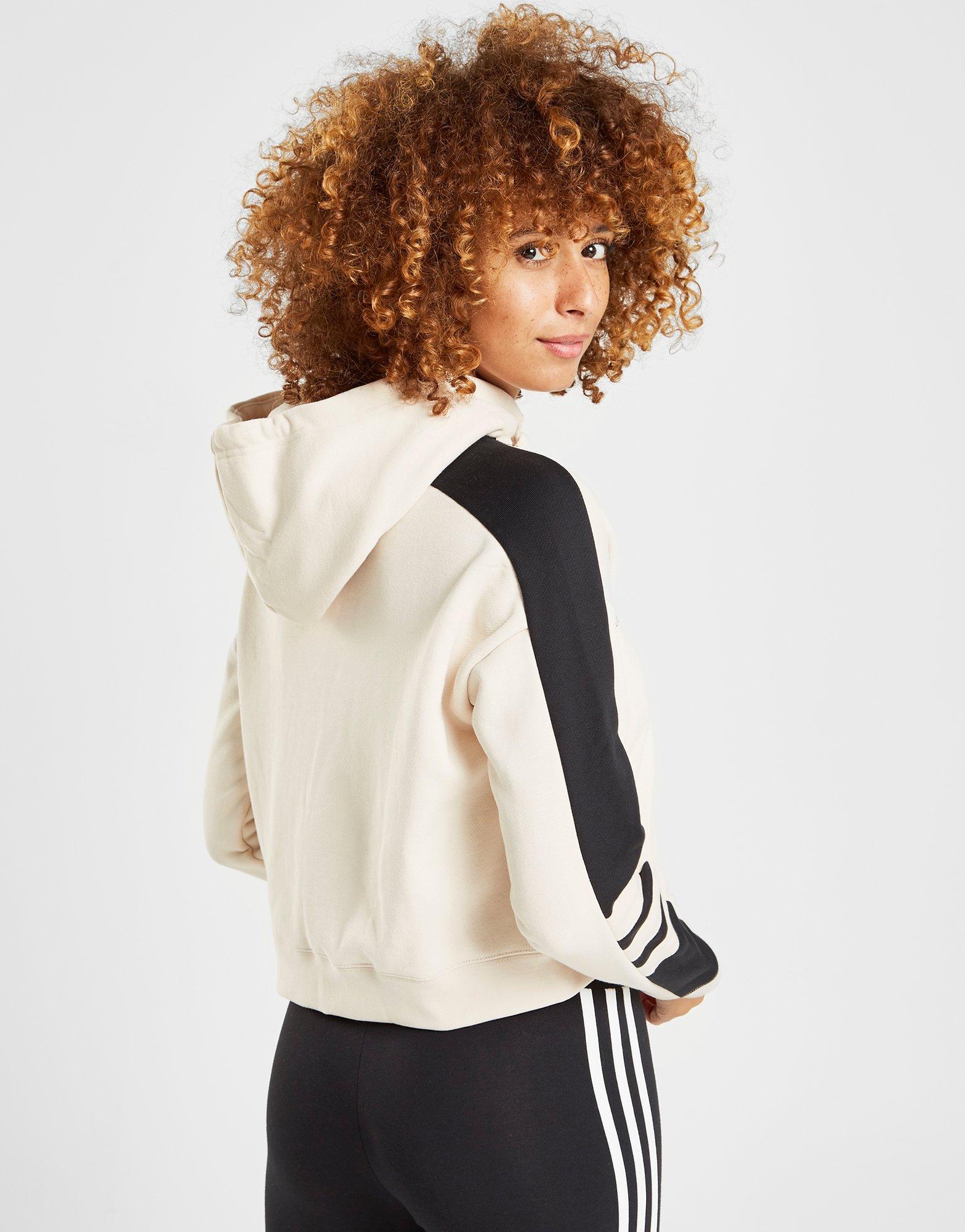 adidas originals linear crop overhead hoodie
