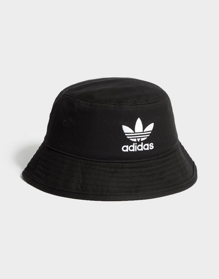 adidas Originals Cotton Trefoil Bucket Hat in Black/Black ...
