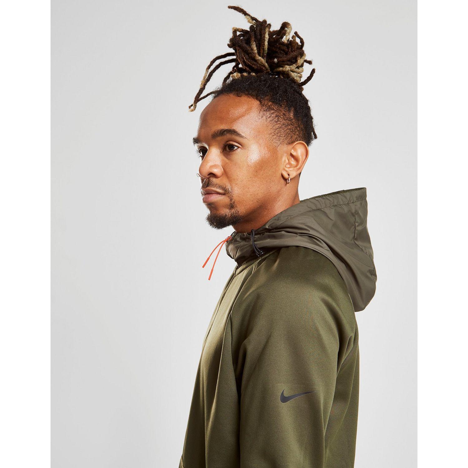 nike fc woven overlay hoodie