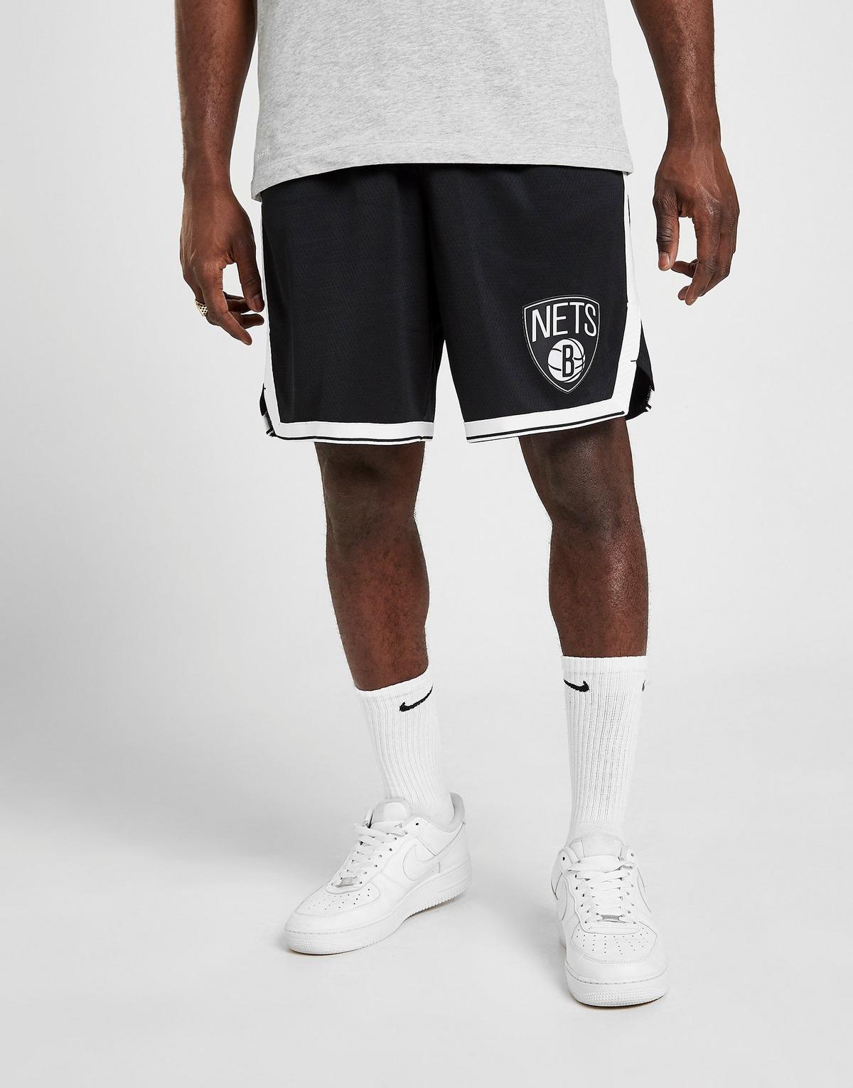 Nike Synthetic Nba Brooklyn Nets Swingman Shorts In Blackwhite Black For Men Lyst 