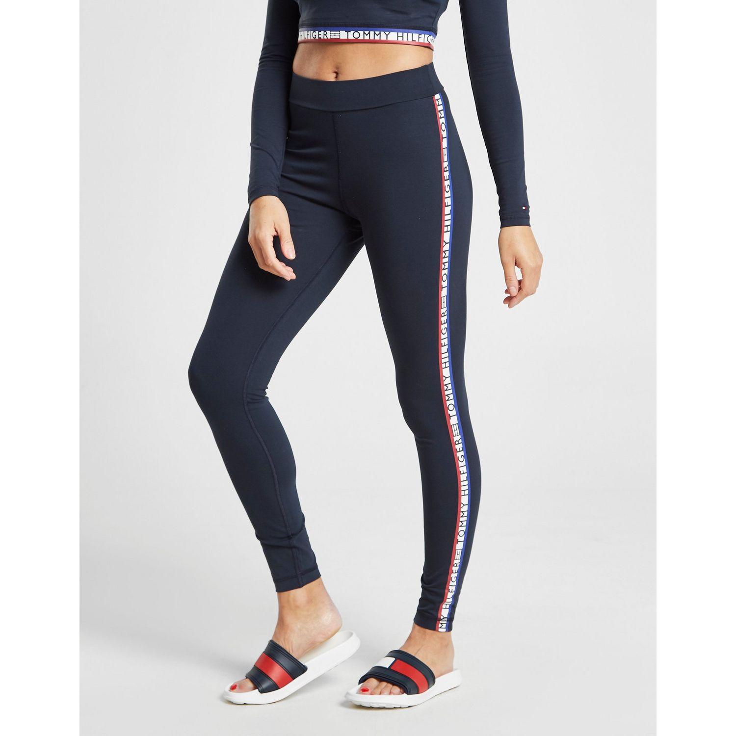 Tommy Hilfiger Cotton Tape Leggings in Navy/White (Blue) - Lyst