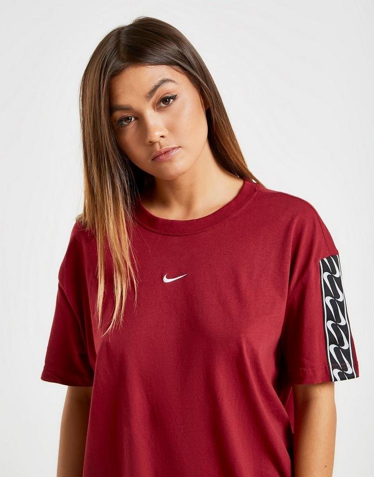Nike Cotton Tape Boyfriend T-shirt Womens in Red/White (Red) - Lyst
