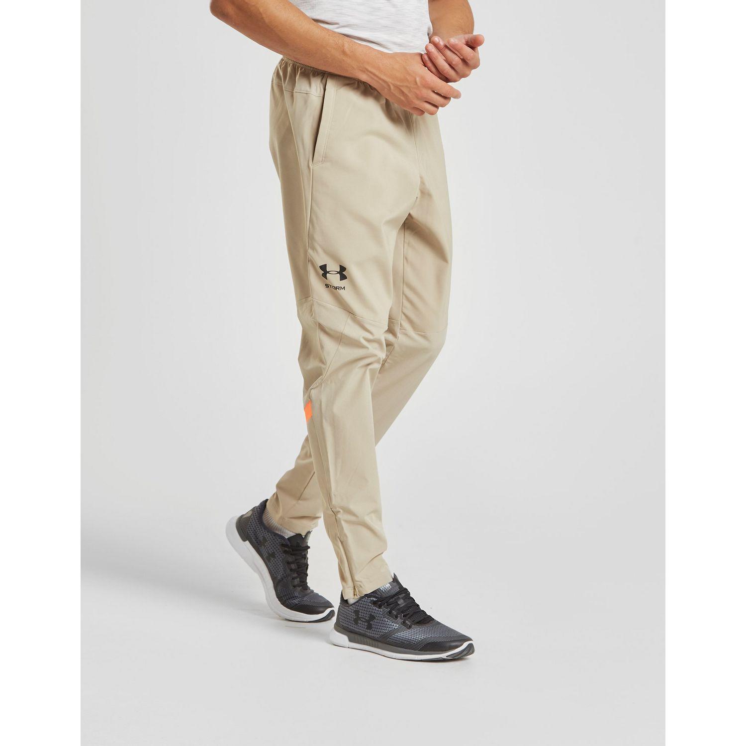 Synthetic Cyclone Track Pants in Beige 