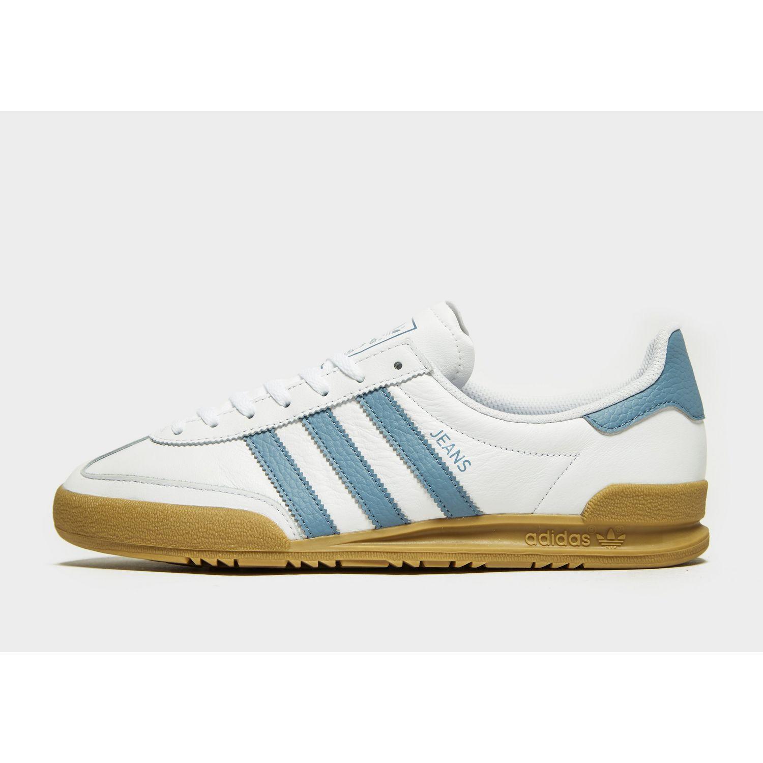 adidas jeans trainers blue and white