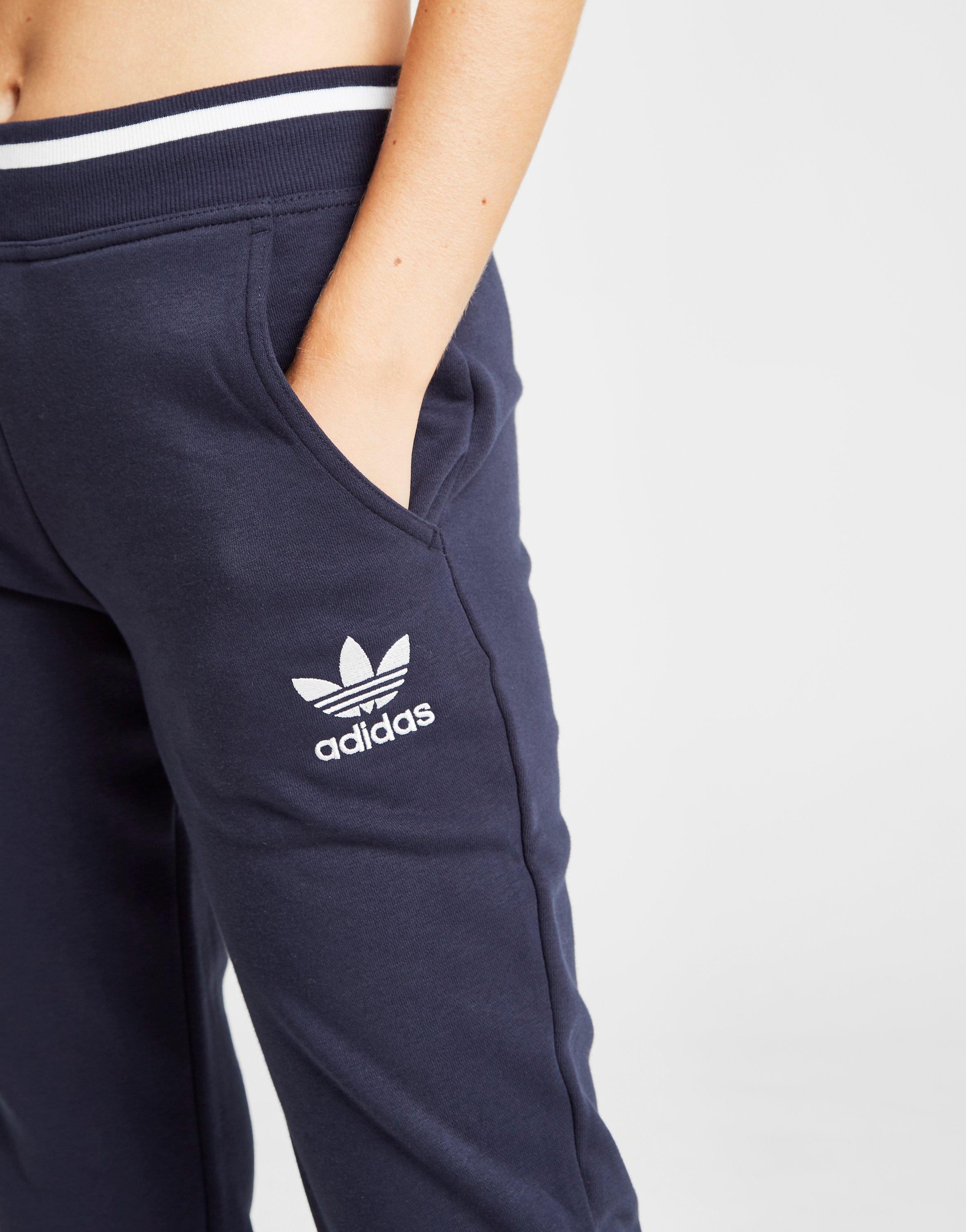 adidas originals trefoil stripe fleece track pants