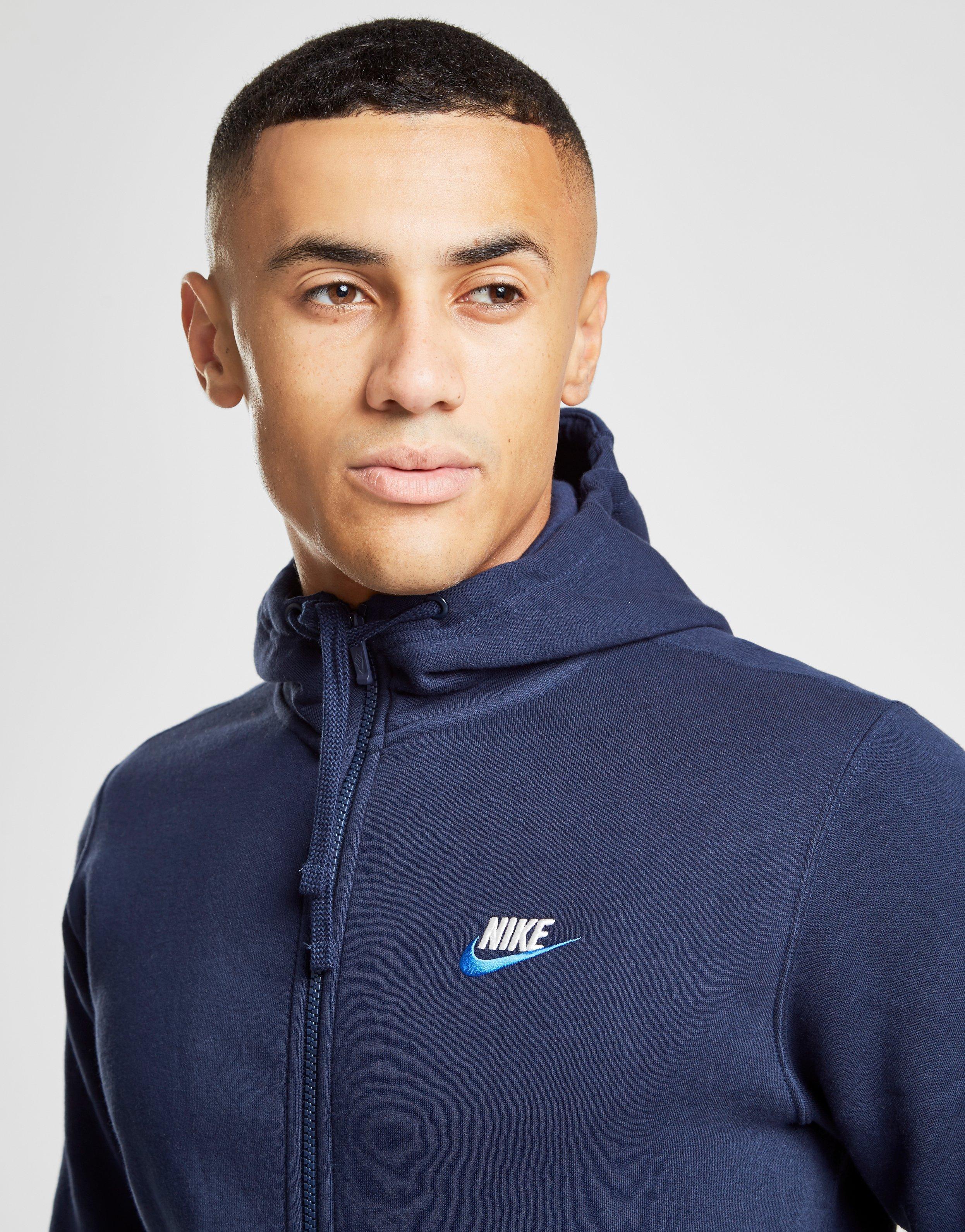Nike Cotton Foundation Full Zip Hoodie in Navy (Blue) for Men - Lyst