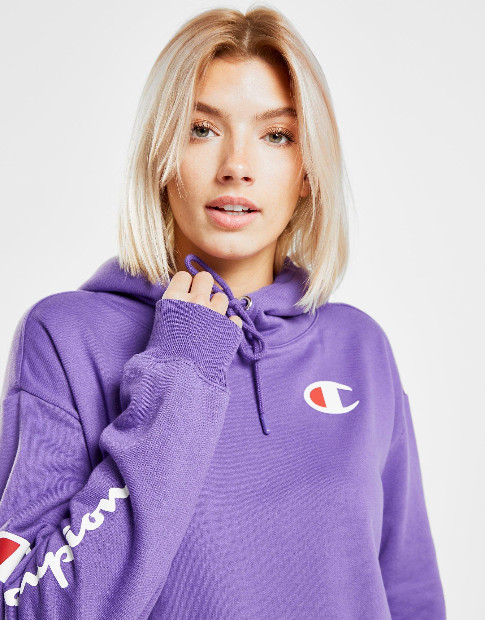 champion hoodie women's purple