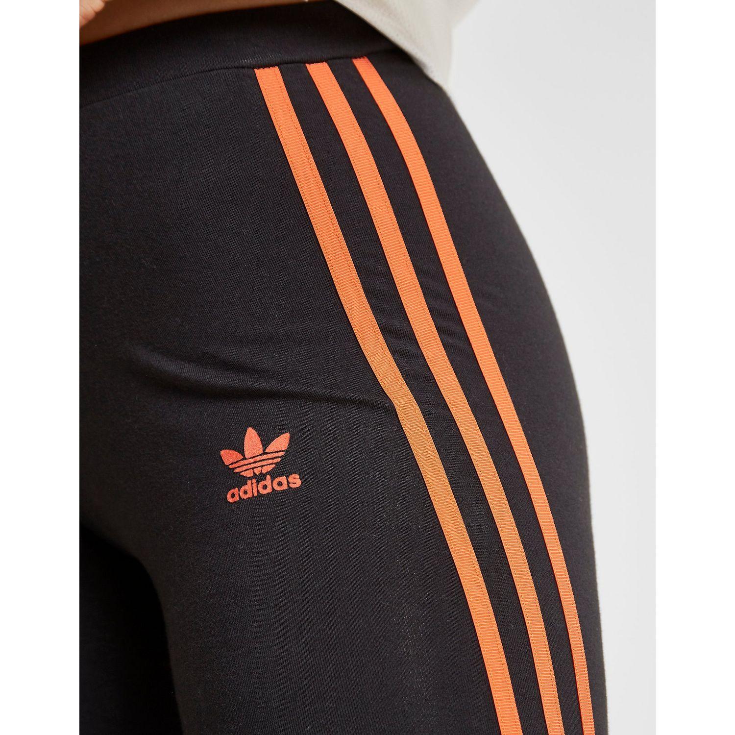 adidas orange stripe leggings