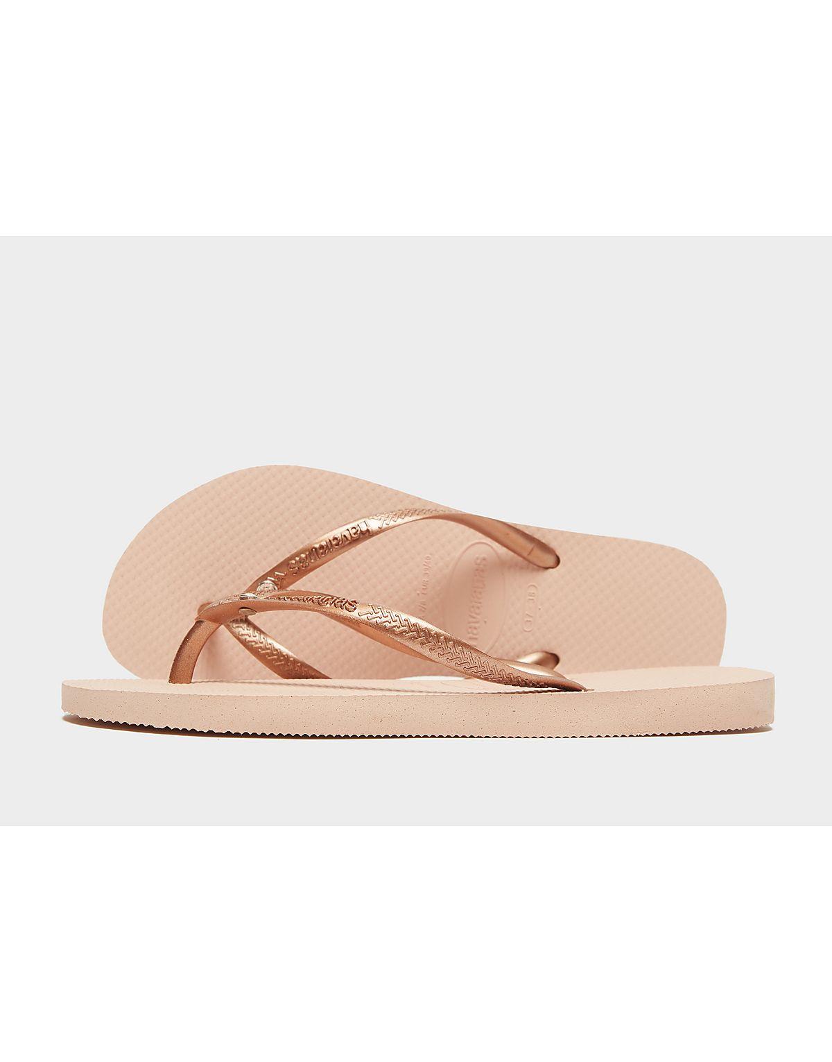 Havaianas Slim Crystal Flip Flops in Pink | Lyst UK