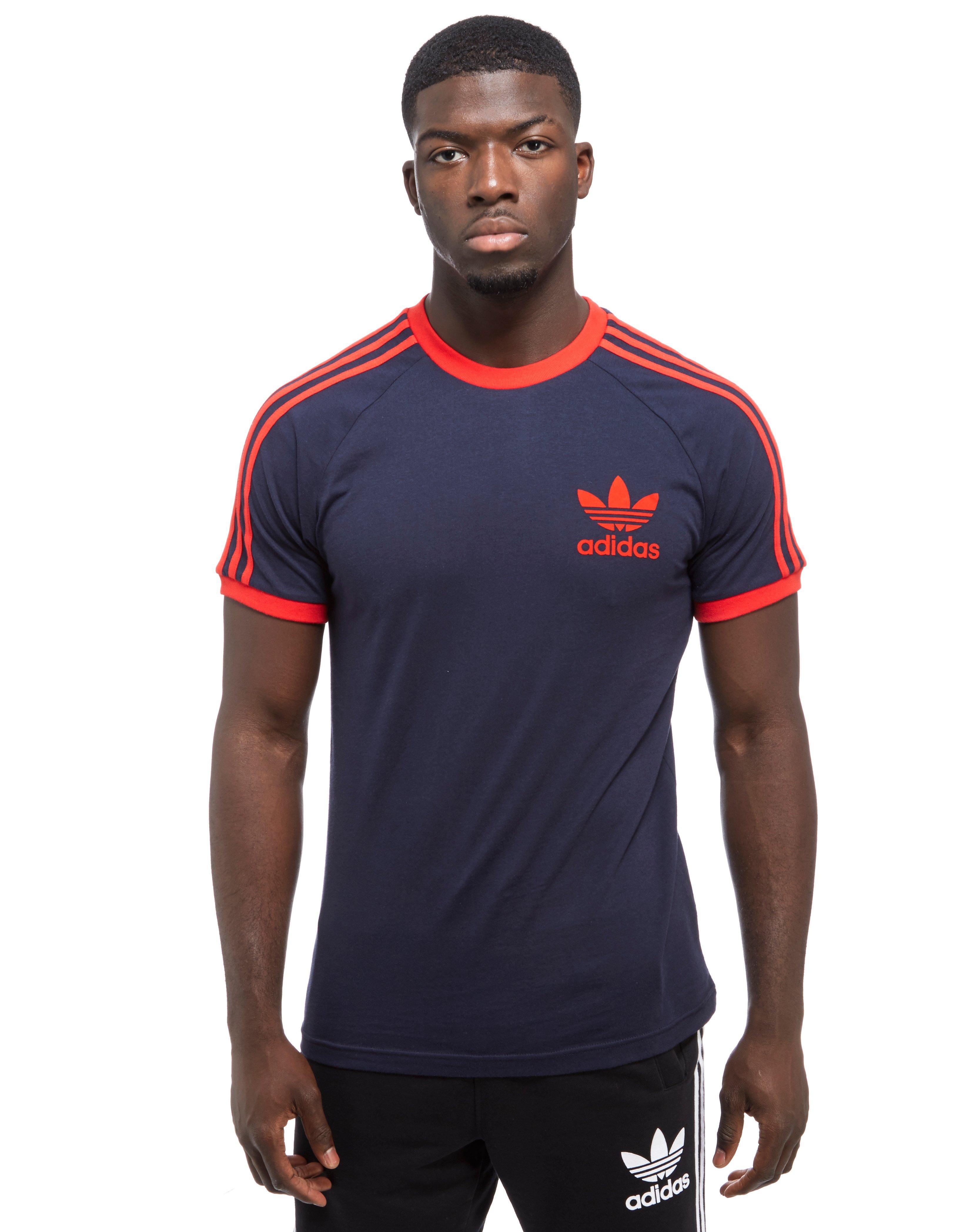 adidas Originals Cotton California Short Sleeve T-shirt in Navy/Red (Blue)  for Men - Lyst