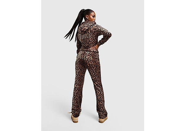 Juicy Couture Leopard All Over Print Velour Joggers in Black