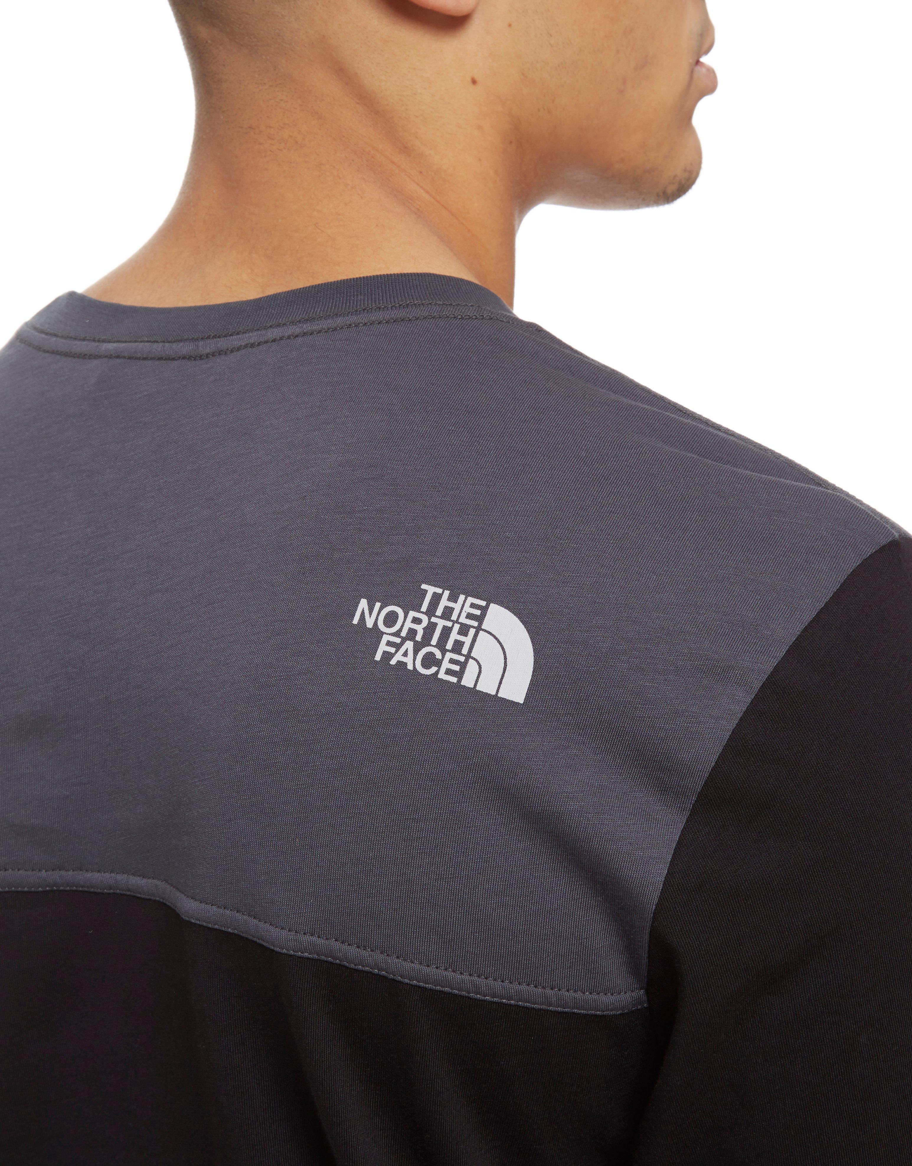 north face colour block t shirt