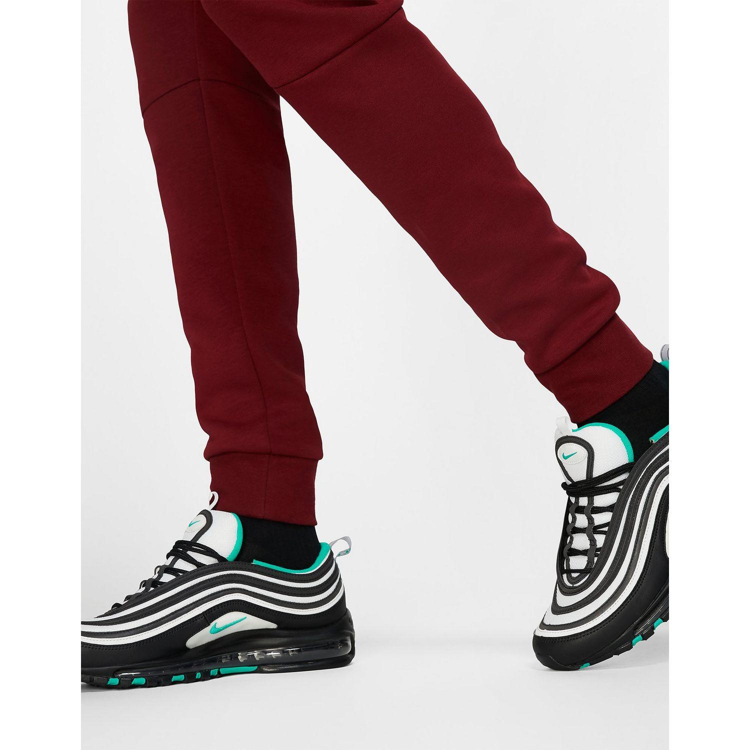 red tech fleece joggers