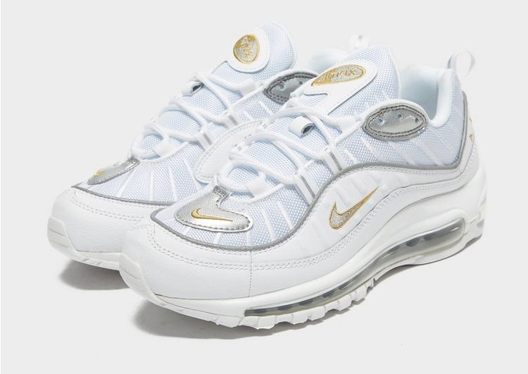 Nike Synthetic Air Max 98 in White/Gold/Silver (Metallic) - Lyst