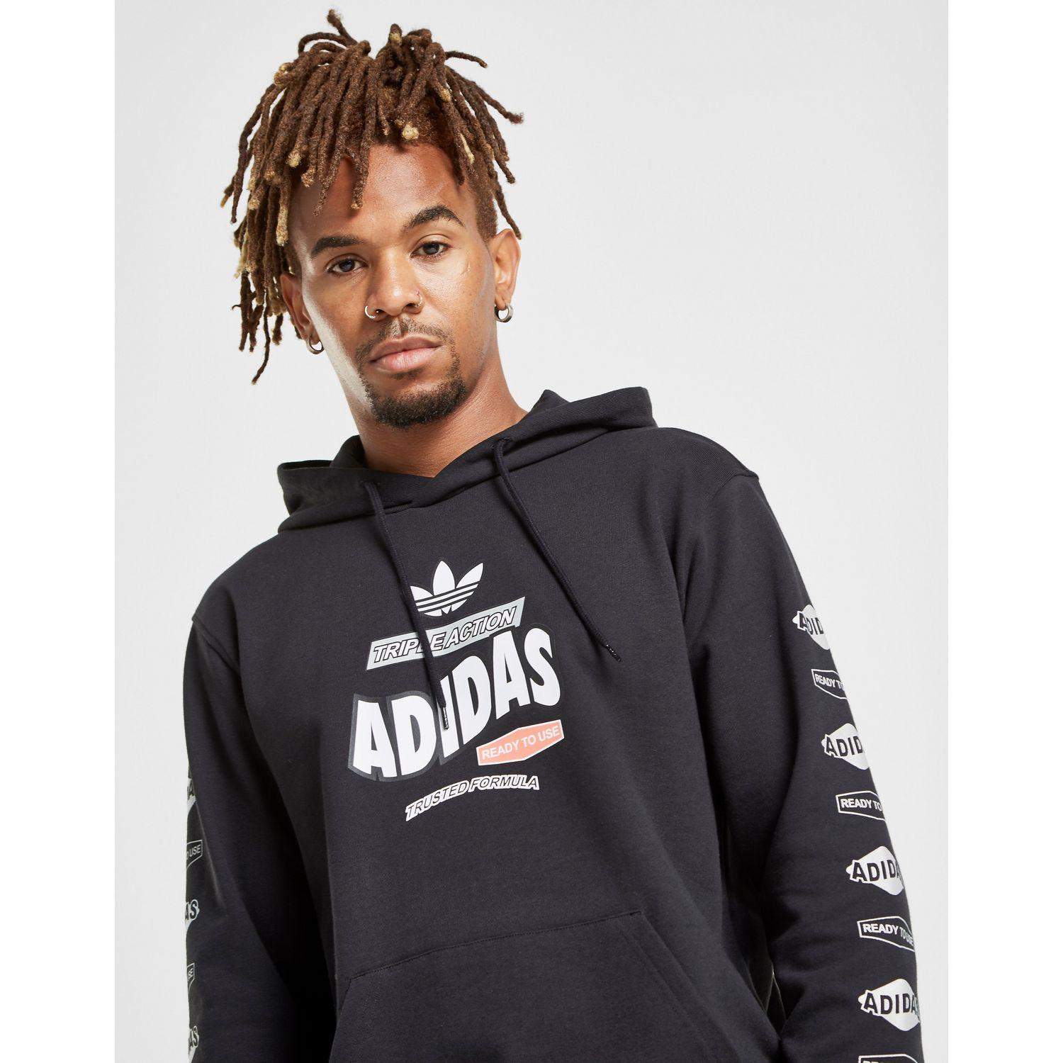 adidas Originals Cotton Bodega Hoodie in Black/White/Red (Black) for Men -  Lyst