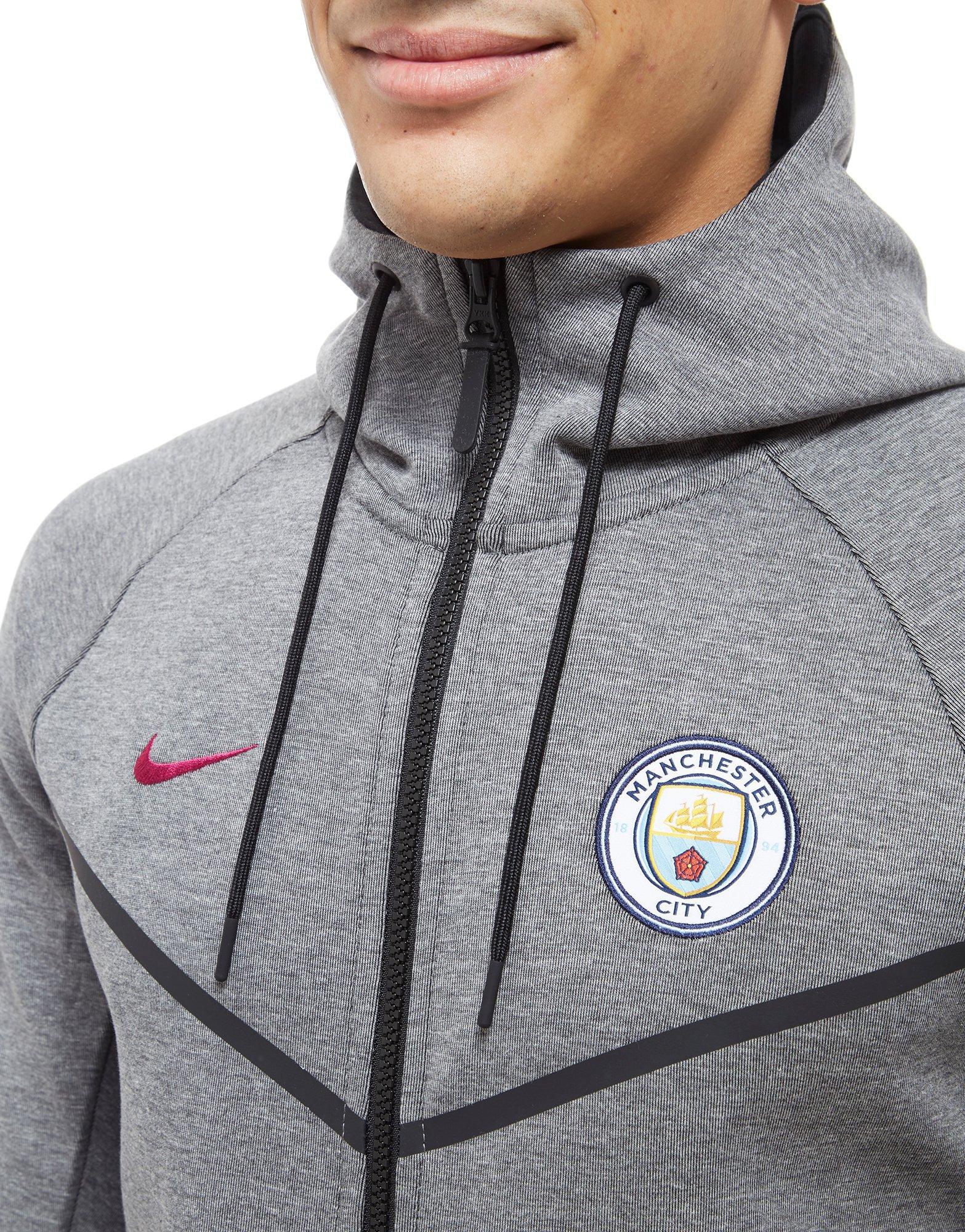 Nike Manchester City Fc Tech Fleece Hoodie in Grey (Grey) for Men - Lyst
