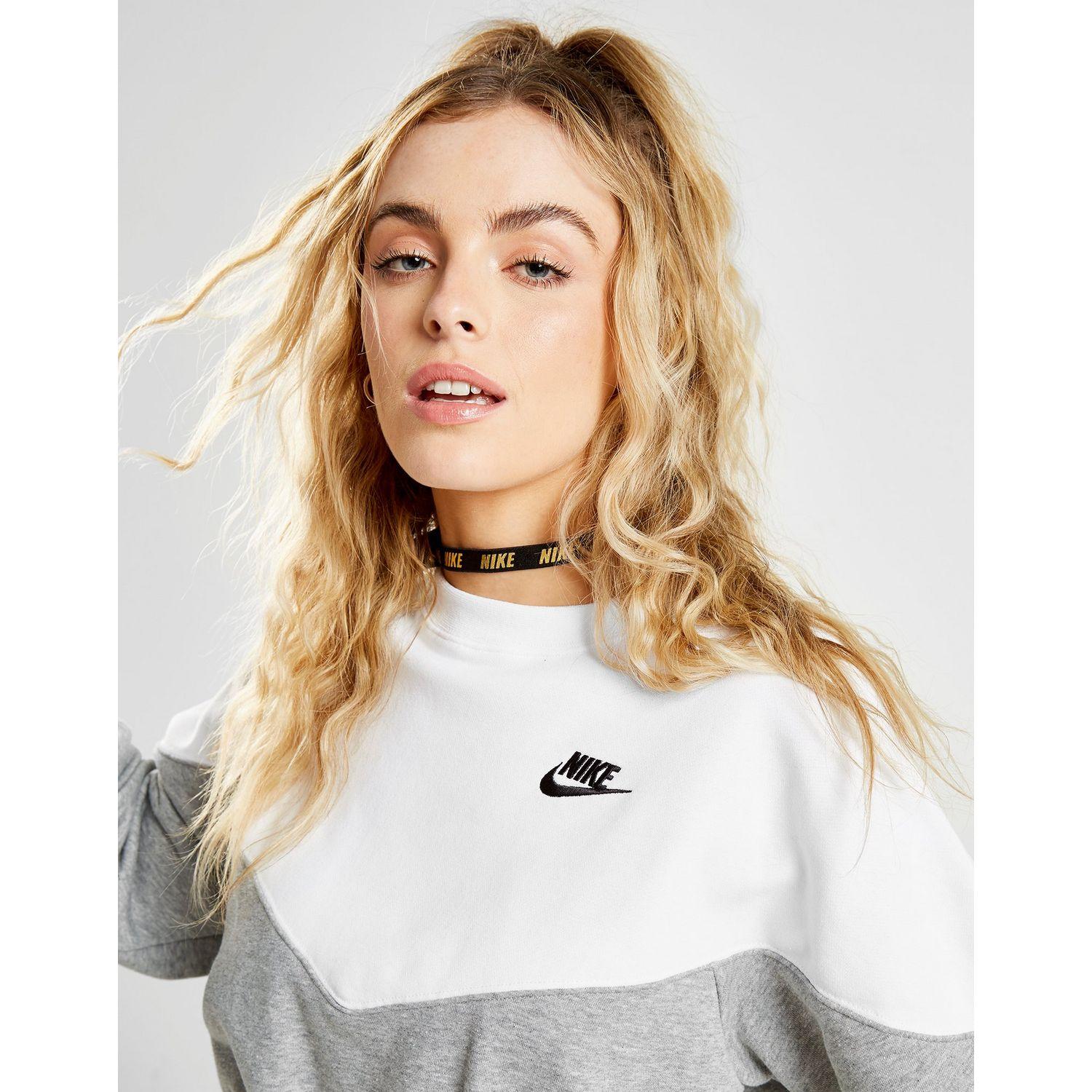nike heritage colour block crew sweatshirt