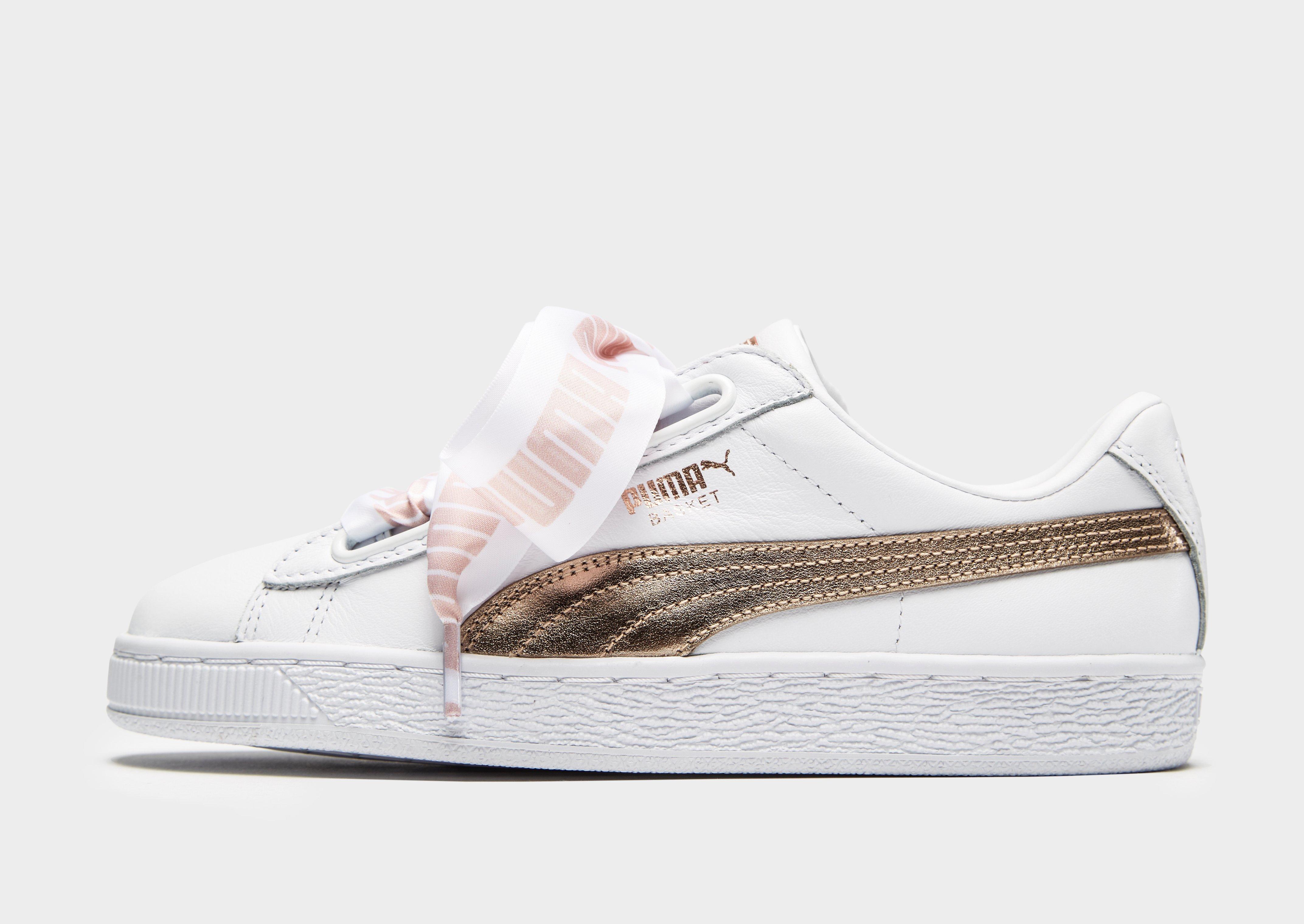 puma basket heart white rose gold